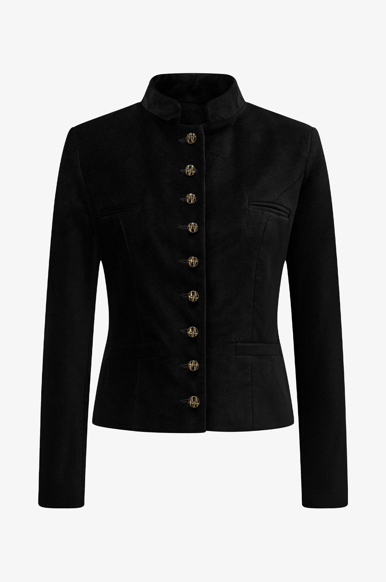 Jacke Constanze Samt in Schwarz - TRACHT À PORTER