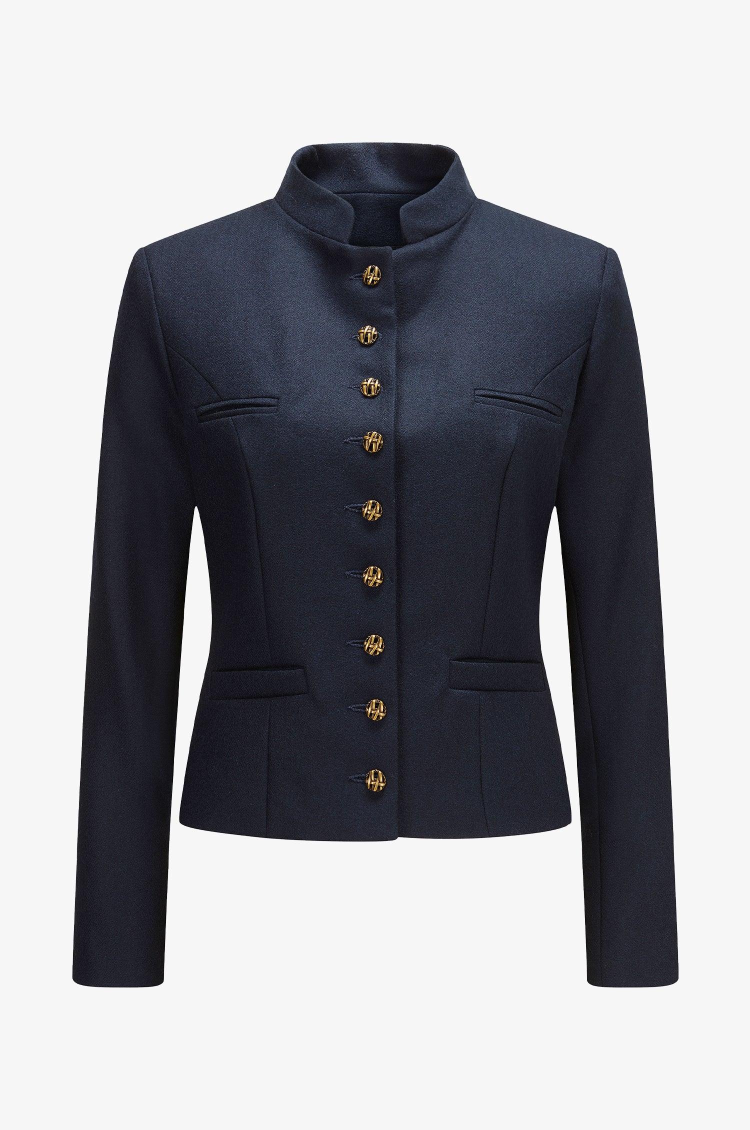 Jacke Constanze aus Schurwolle in Nachtblau - TRACHT À PORTER
