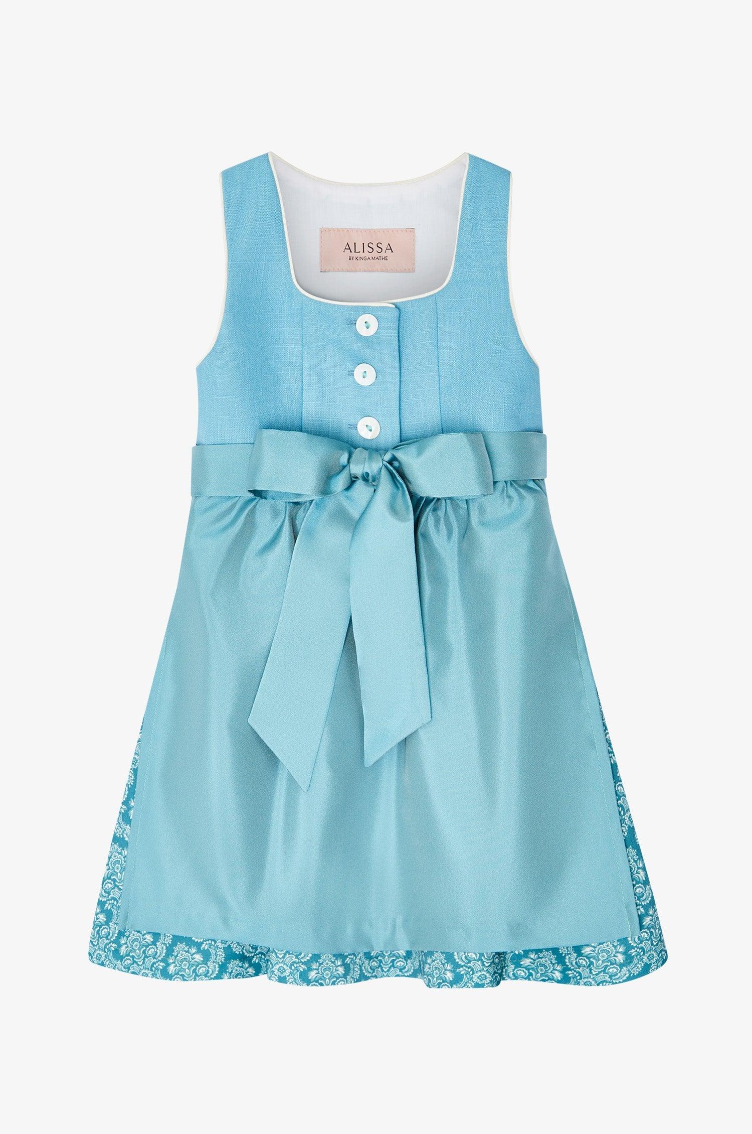Kinderdirndl Anna in Cyan - TRACHT À PORTER