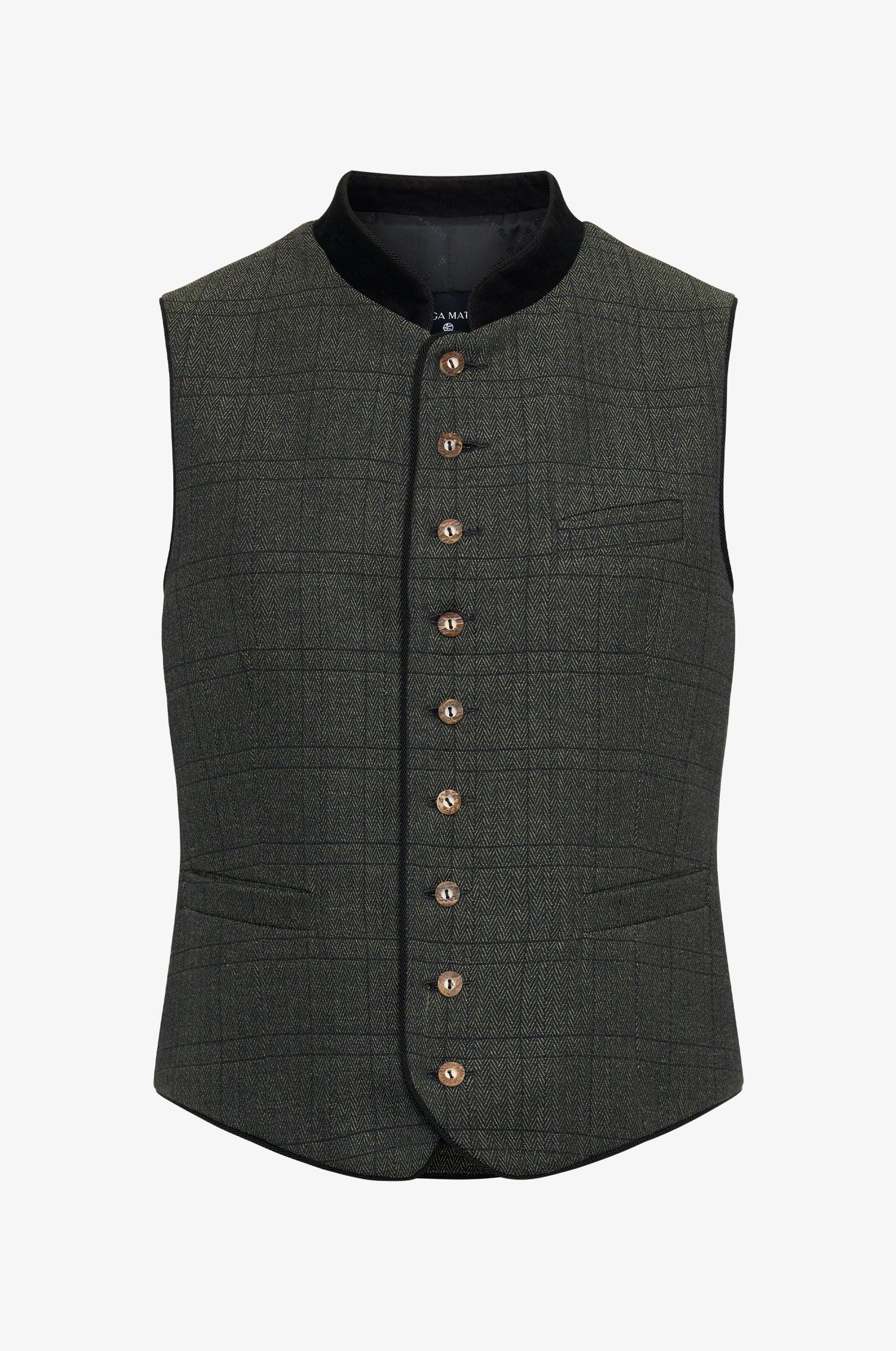 Trachtenweste Nick in Olive - TRACHT À PORTER