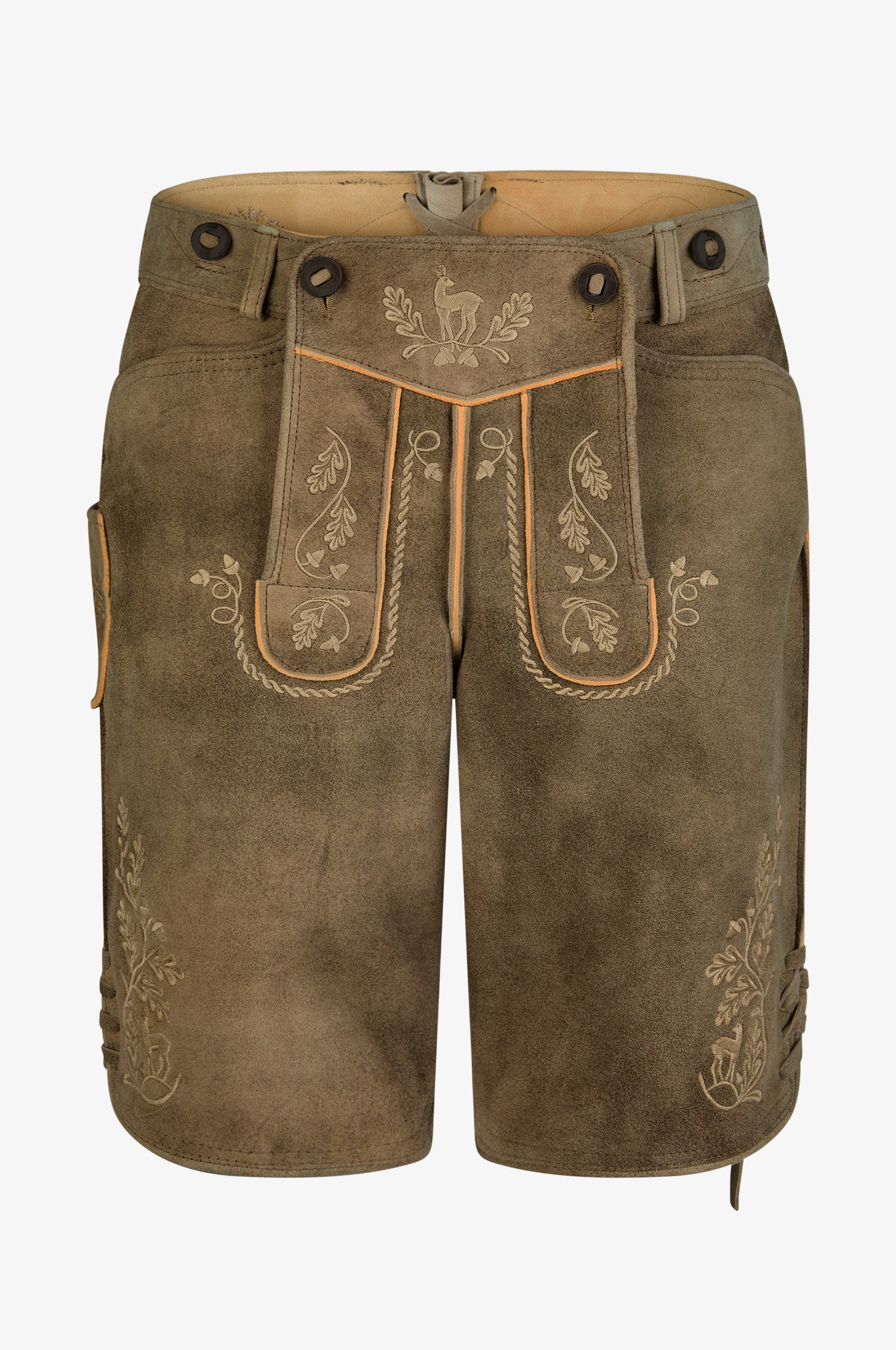Hirschlederhose Finn in Tabacco