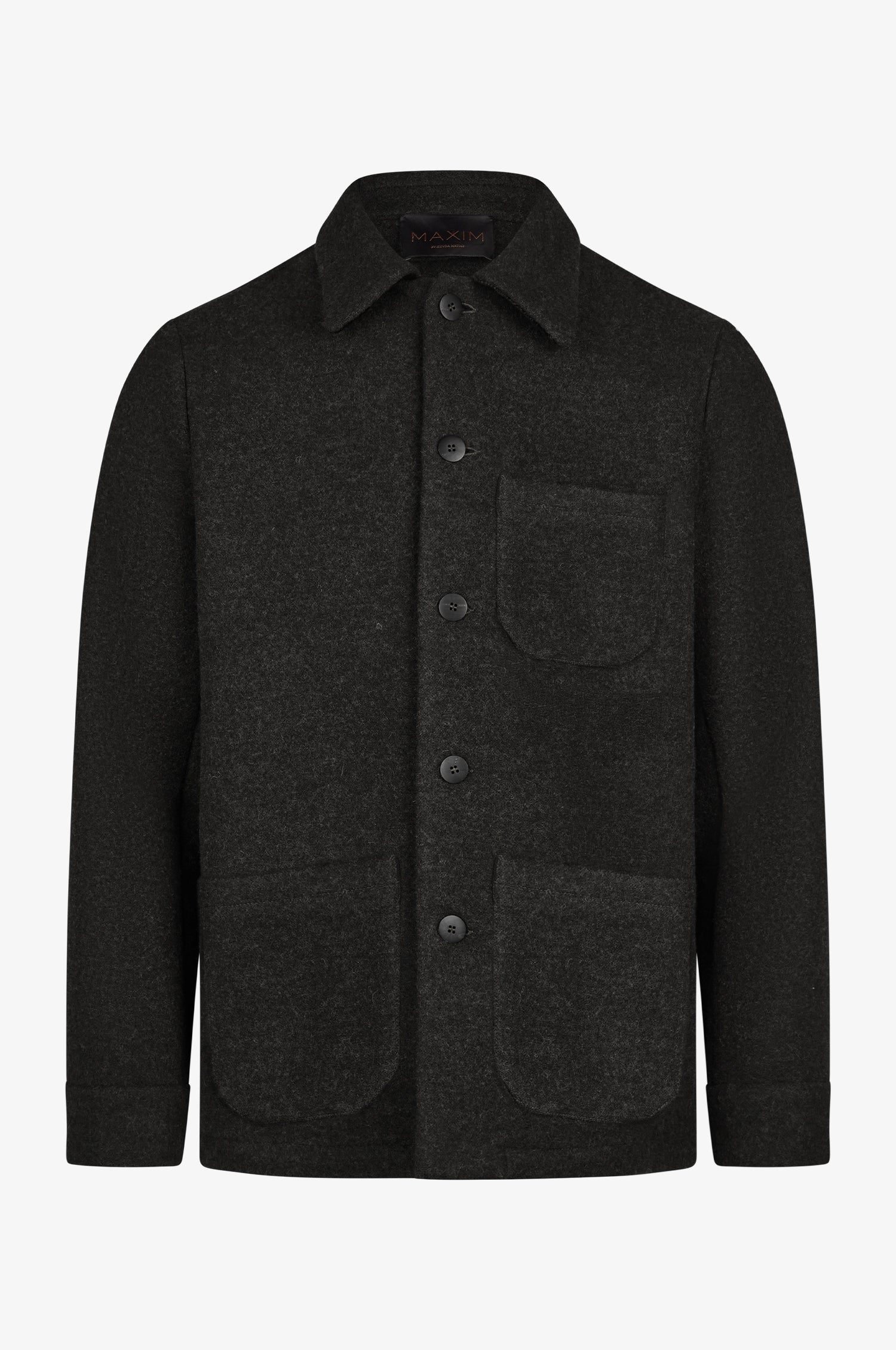 Overjaket Elias in Schwarz mit Taschen