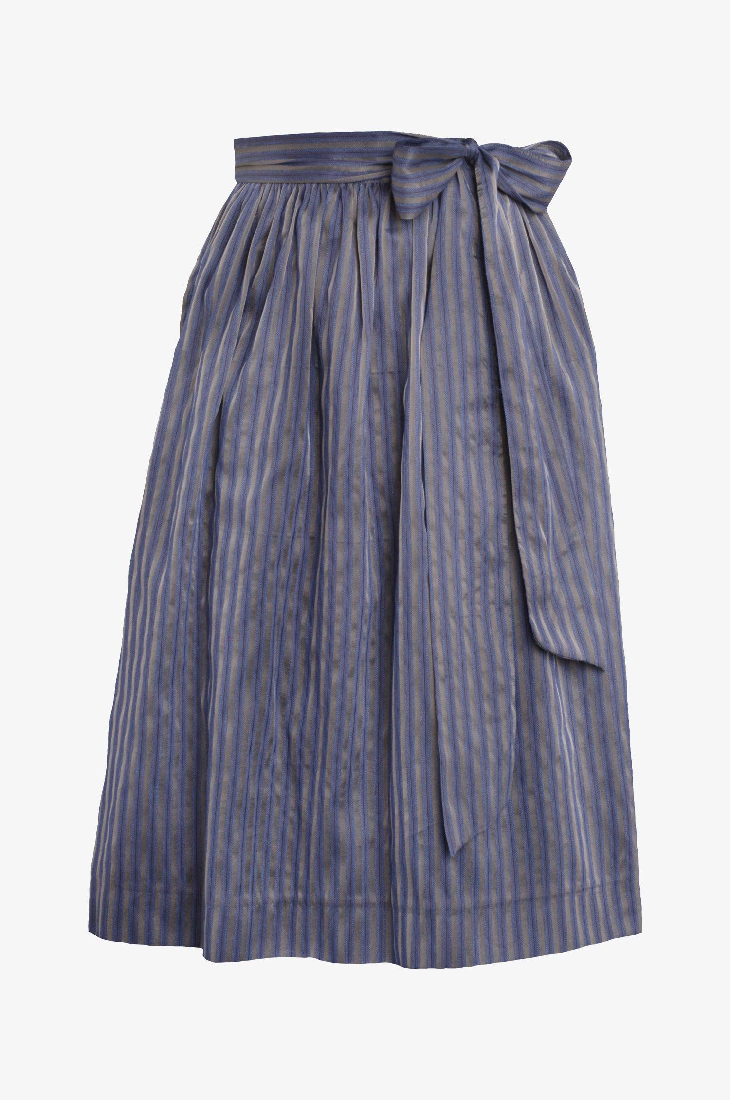 Glanz Schürze Leila in Grau-Blau - TRACHT À PORTER