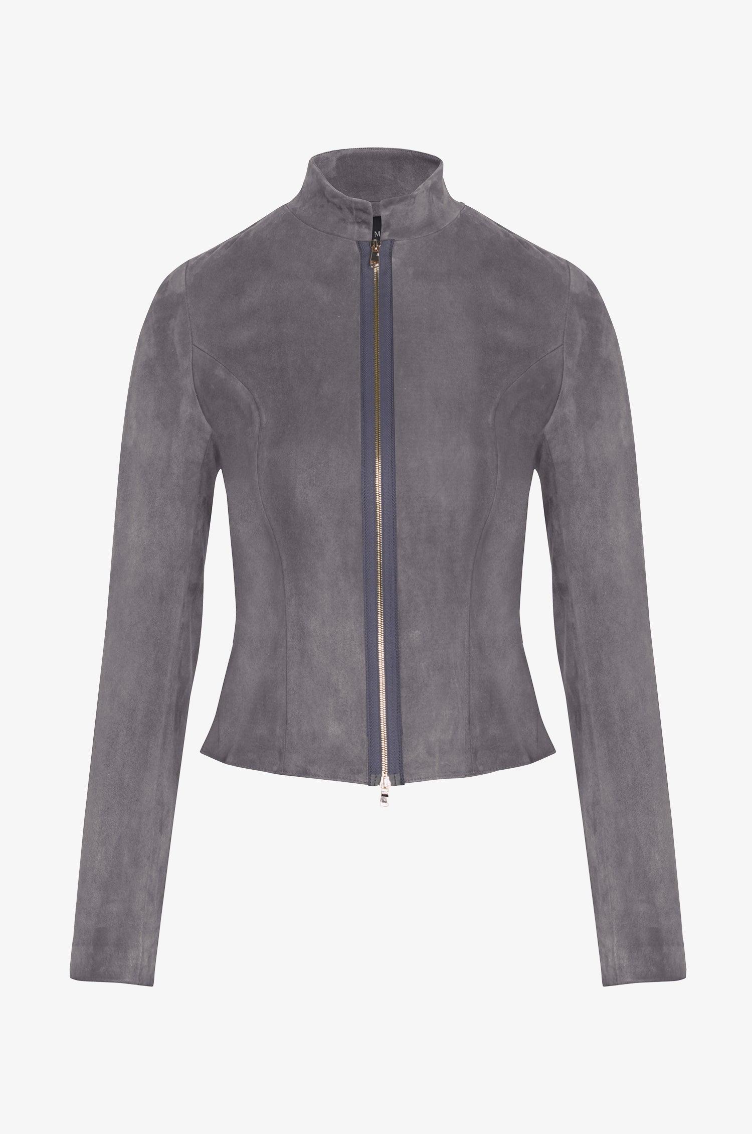 Lederjacke Sybille mit Schößchen in Mohair - TRACHT À PORTER