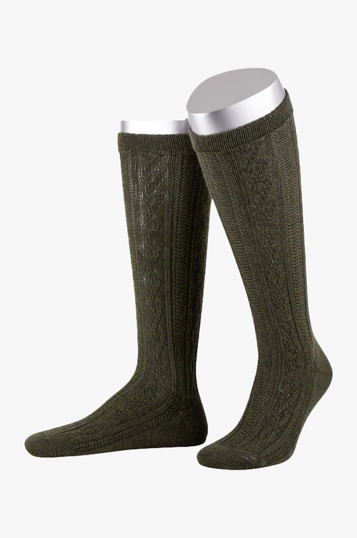 Herren Kniestrümpfe in Olive - TRACHT À PORTER