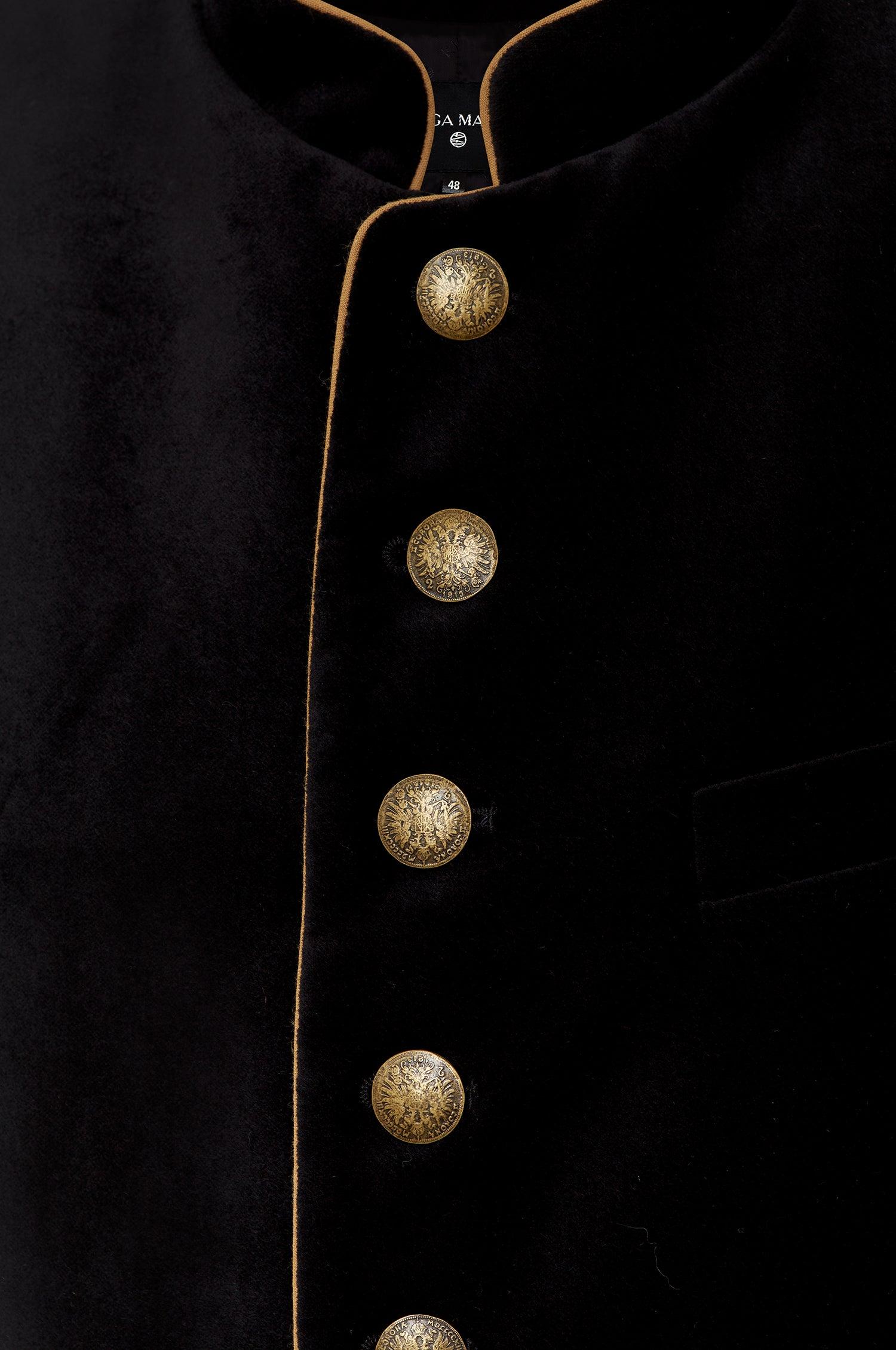 Samt Gilet Nick in Schwarz
