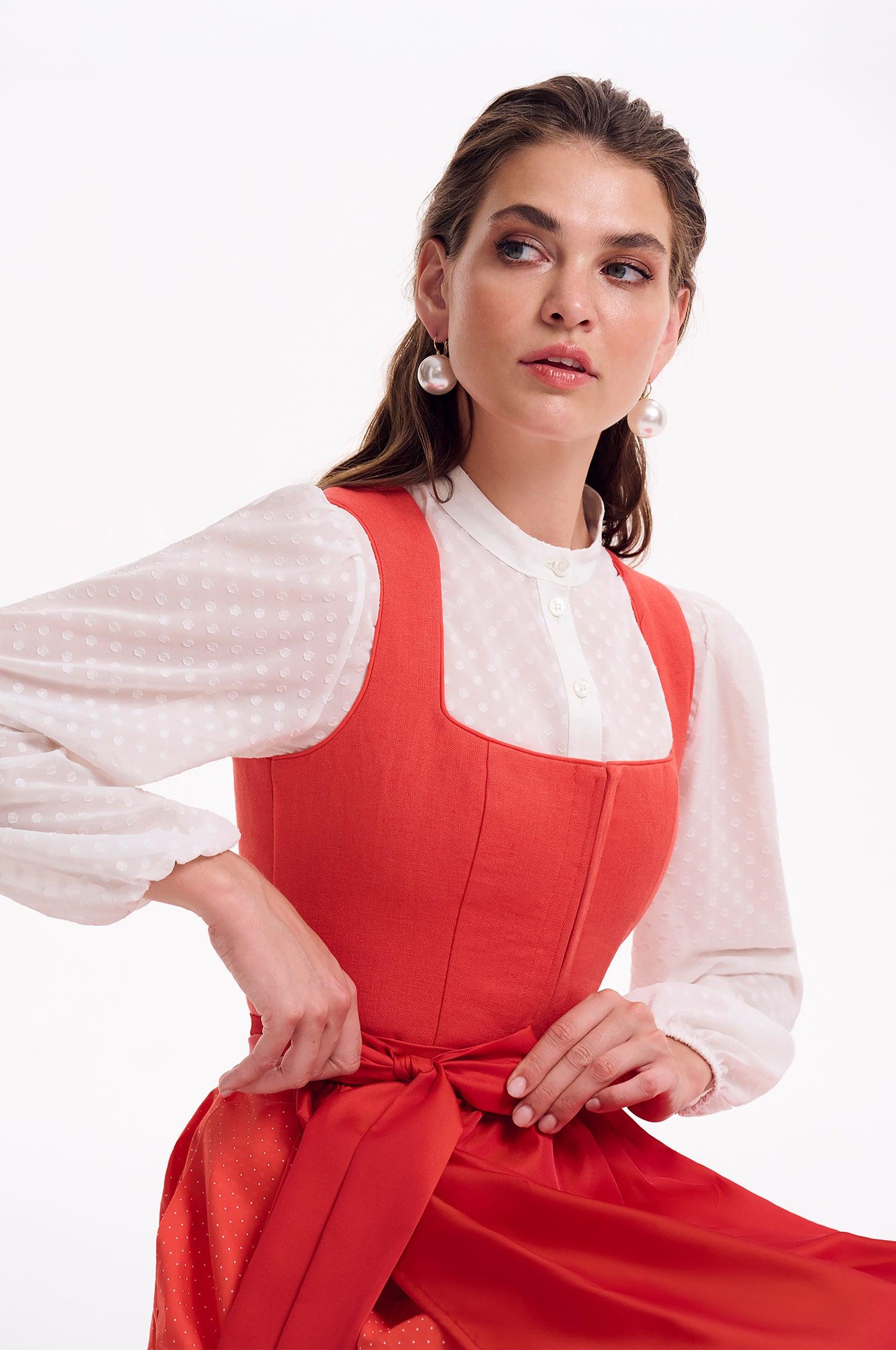Dirndl Adri in Coral - TRACHT À PORTER