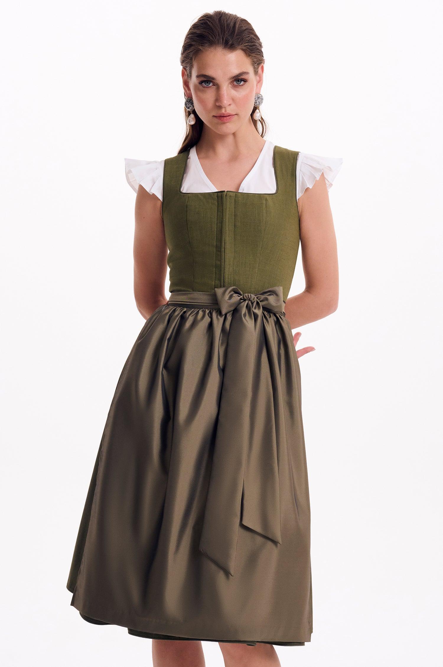 Dirndl Adri in Olive - TRACHT À PORTER