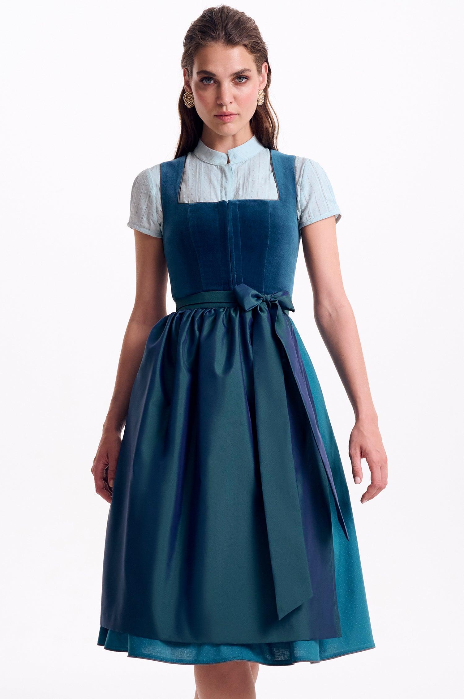 Dirndl Alice in Cyan - TRACHT À PORTER