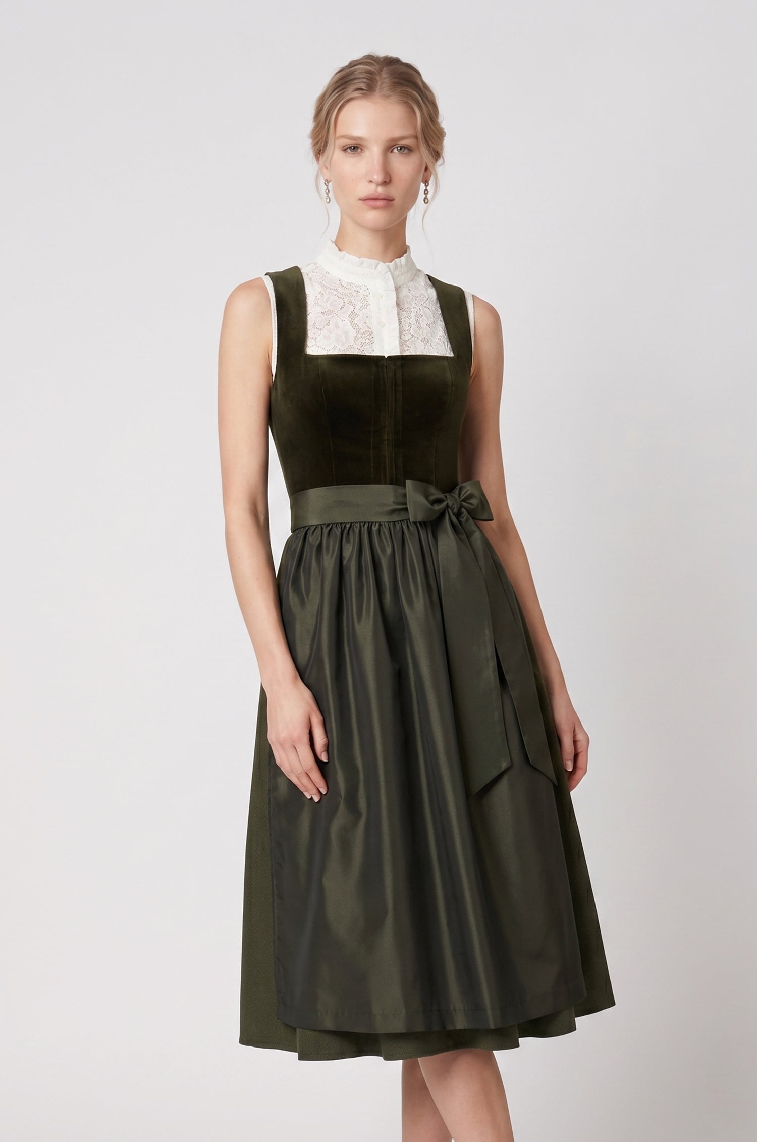 Dirndl Alice in Olive in 2 Längen