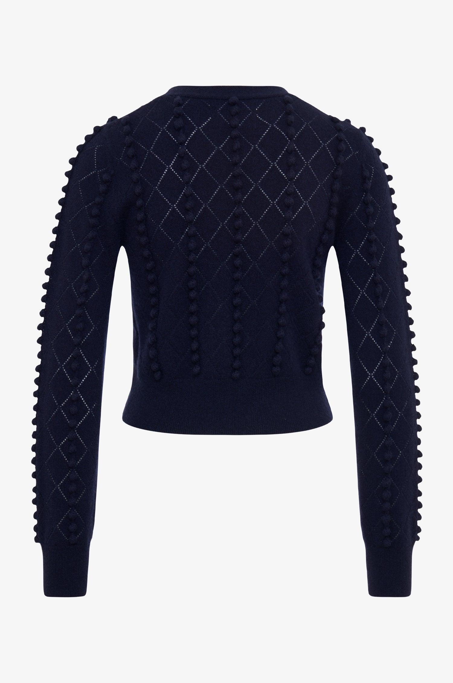 Cashmere Strickjacke Amalia in Nachtblau - TRACHT À PORTER