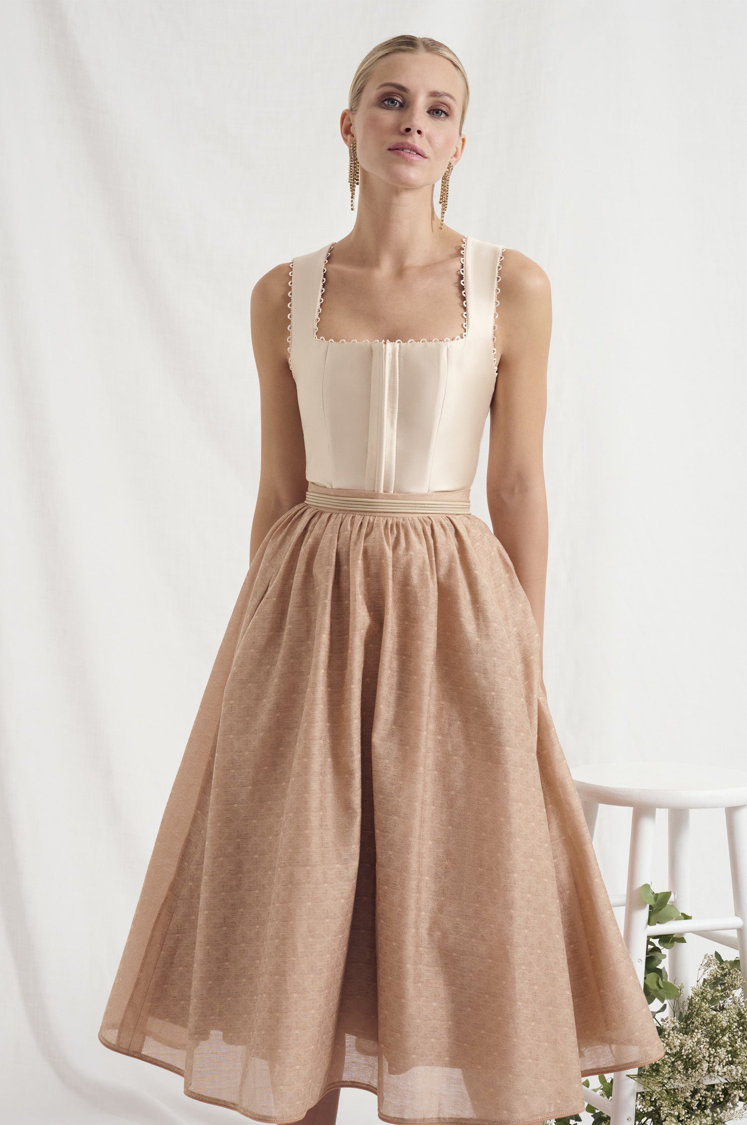 Kinga Mathe Set in Apricot