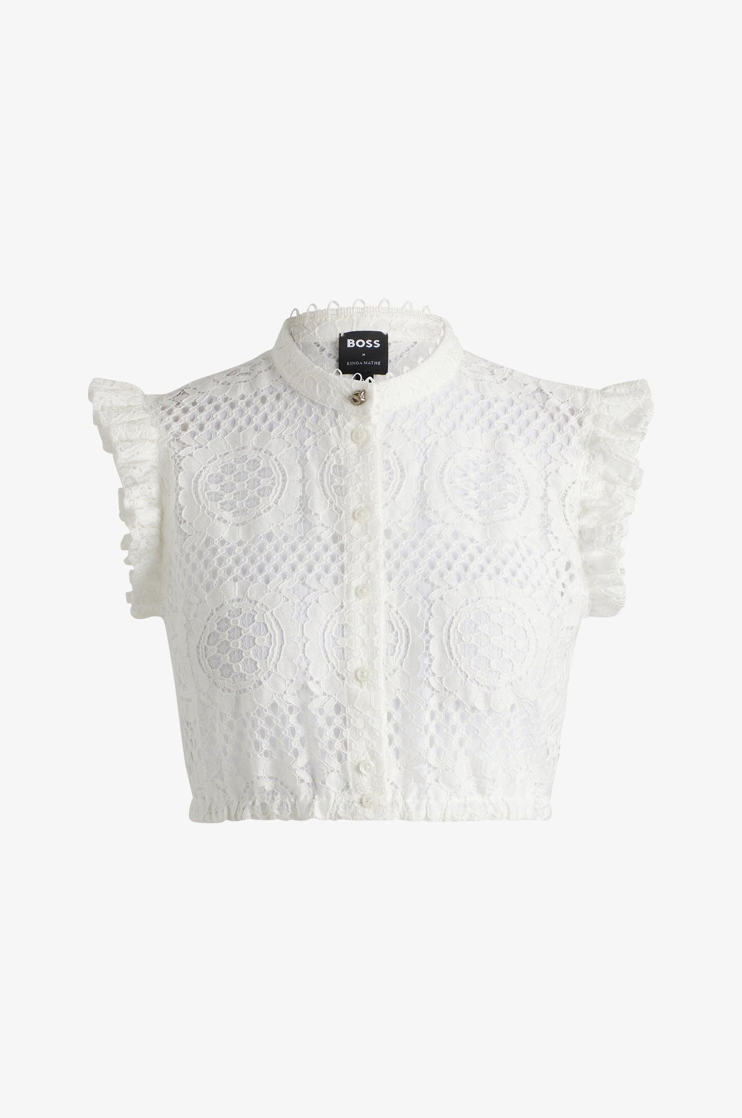 Bluse Emma BOSS in Ivory - TRACHT À PORTER