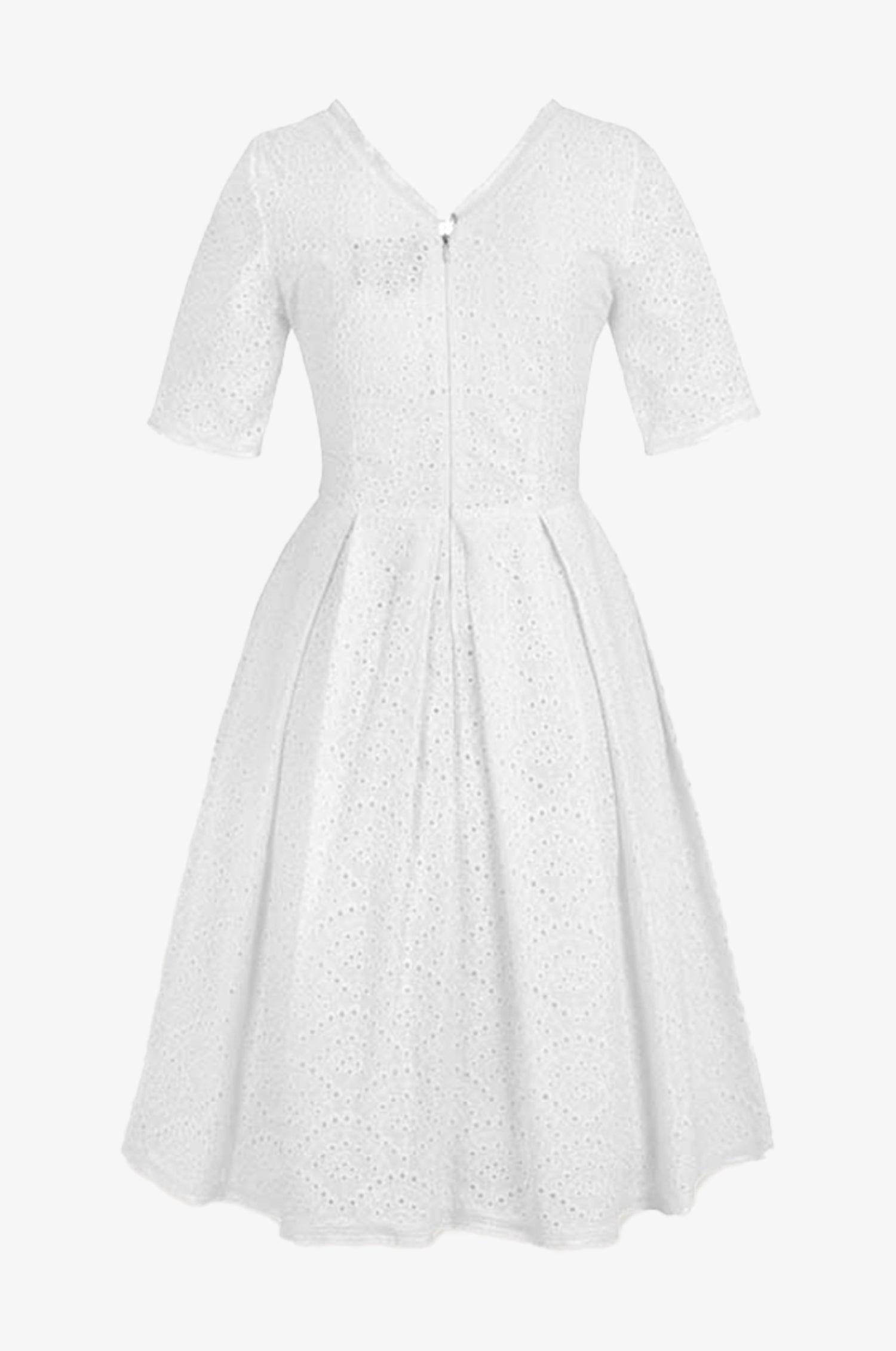 Baumwoll-Kleid Kloe in Weiß - TRACHT À PORTER