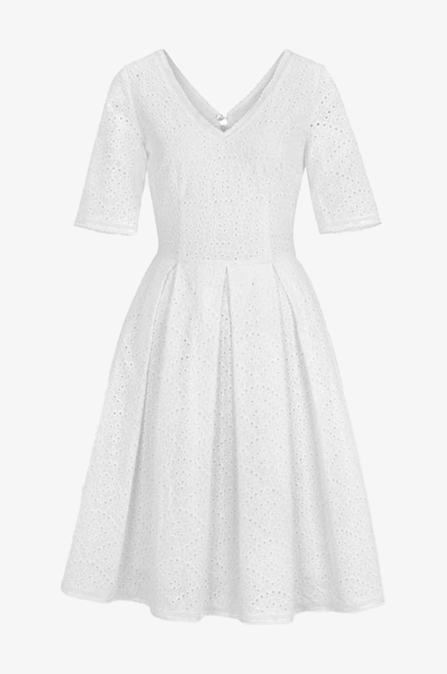 Baumwoll-Kleid Kloe in Weiß - TRACHT À PORTER