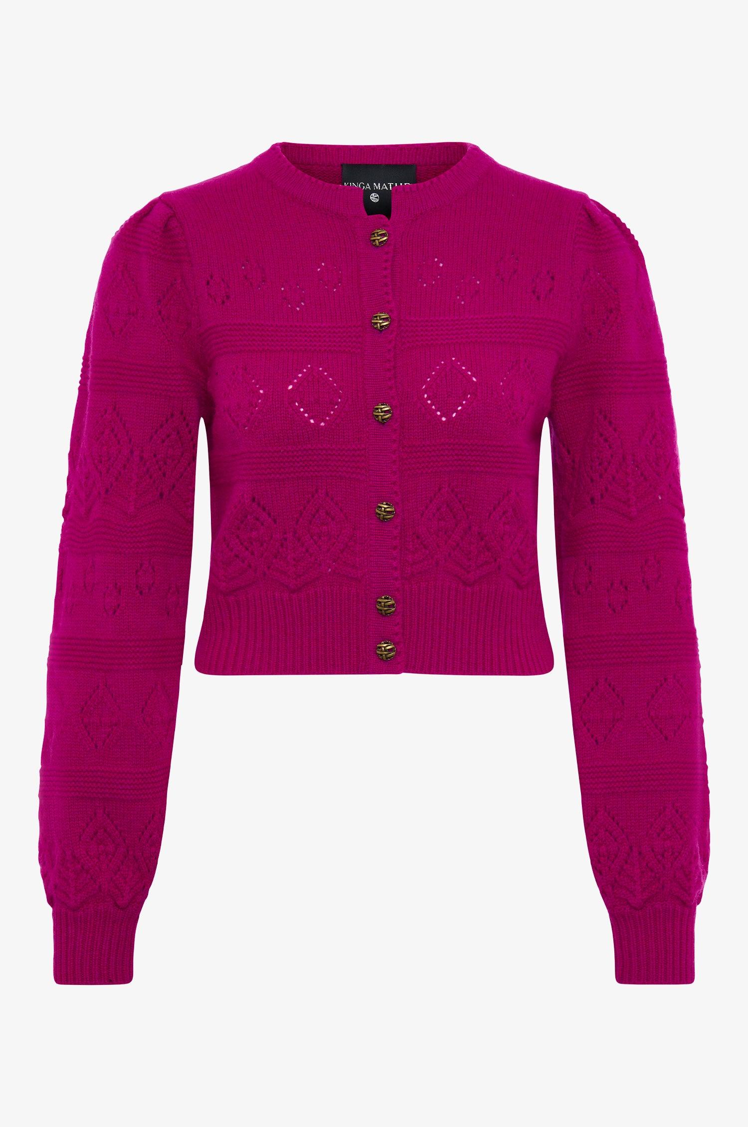 Cashmere Strickjacke Dakota in Pink - TRACHT À PORTER