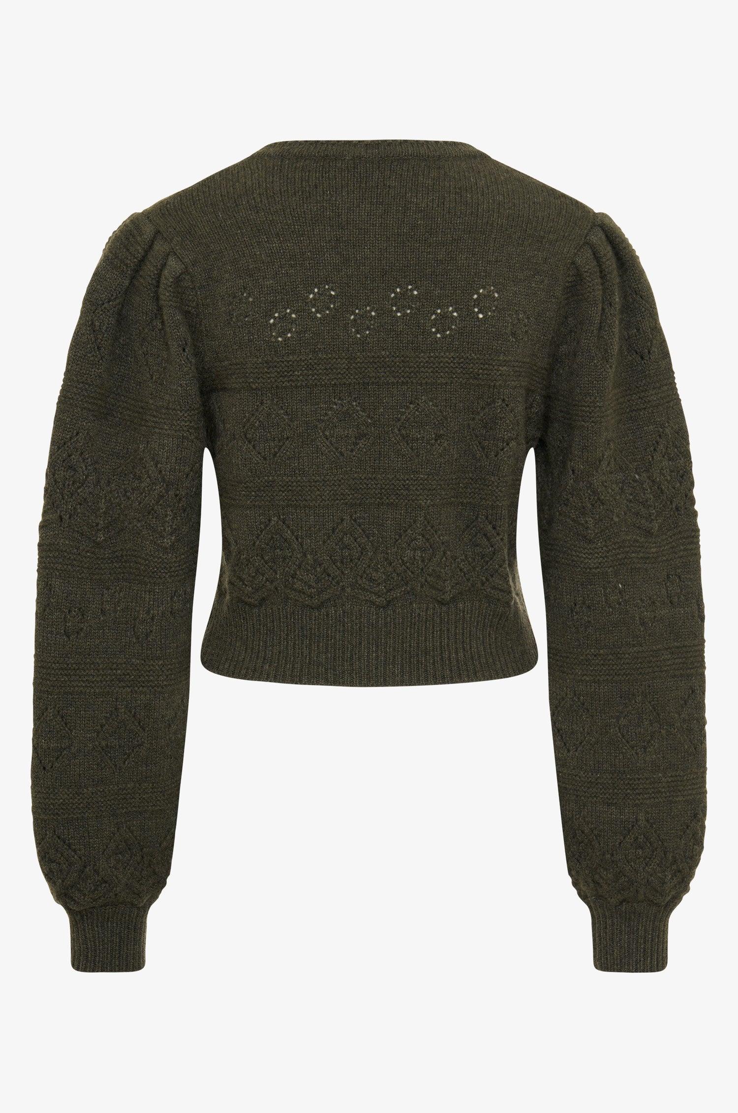 Cashmere Strickjacke Dakota in Olive - TRACHT À PORTER
