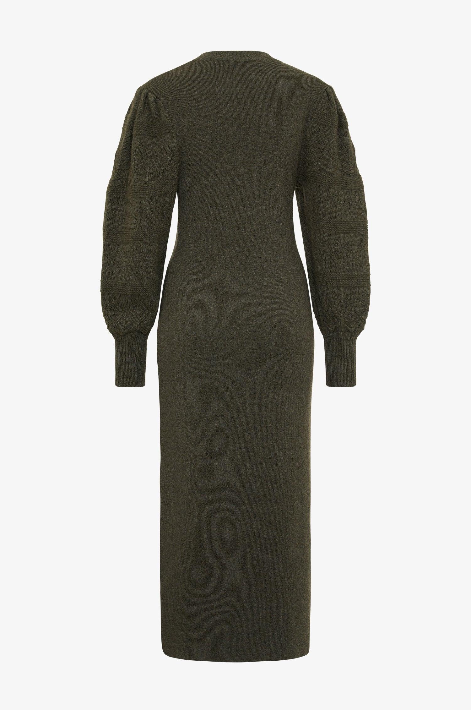 Cashmere Strickkleid Leonora in Olive - TRACHT À PORTER