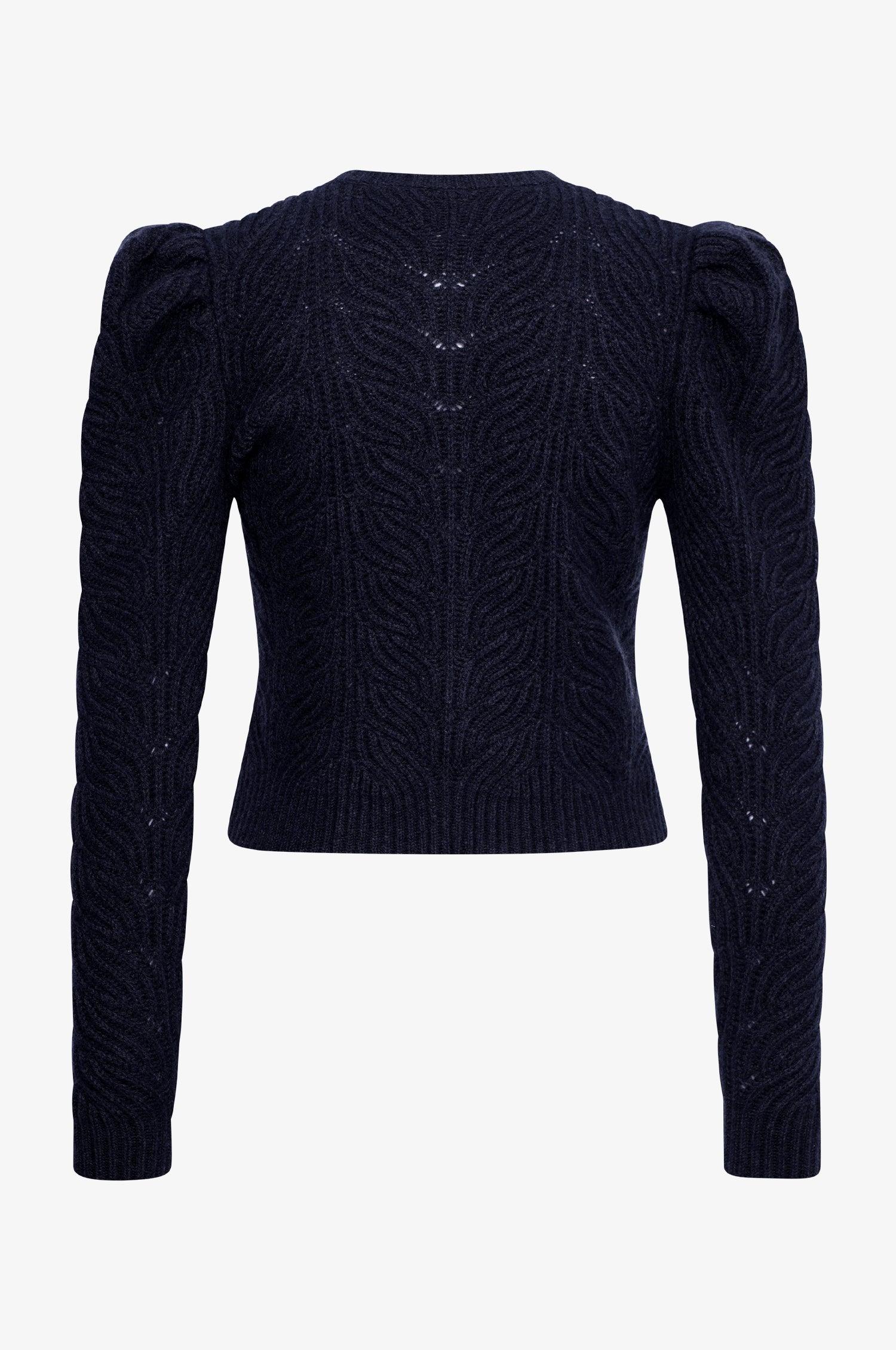 Cashmere Strickjacke Marie in Nachtblau - TRACHT À PORTER