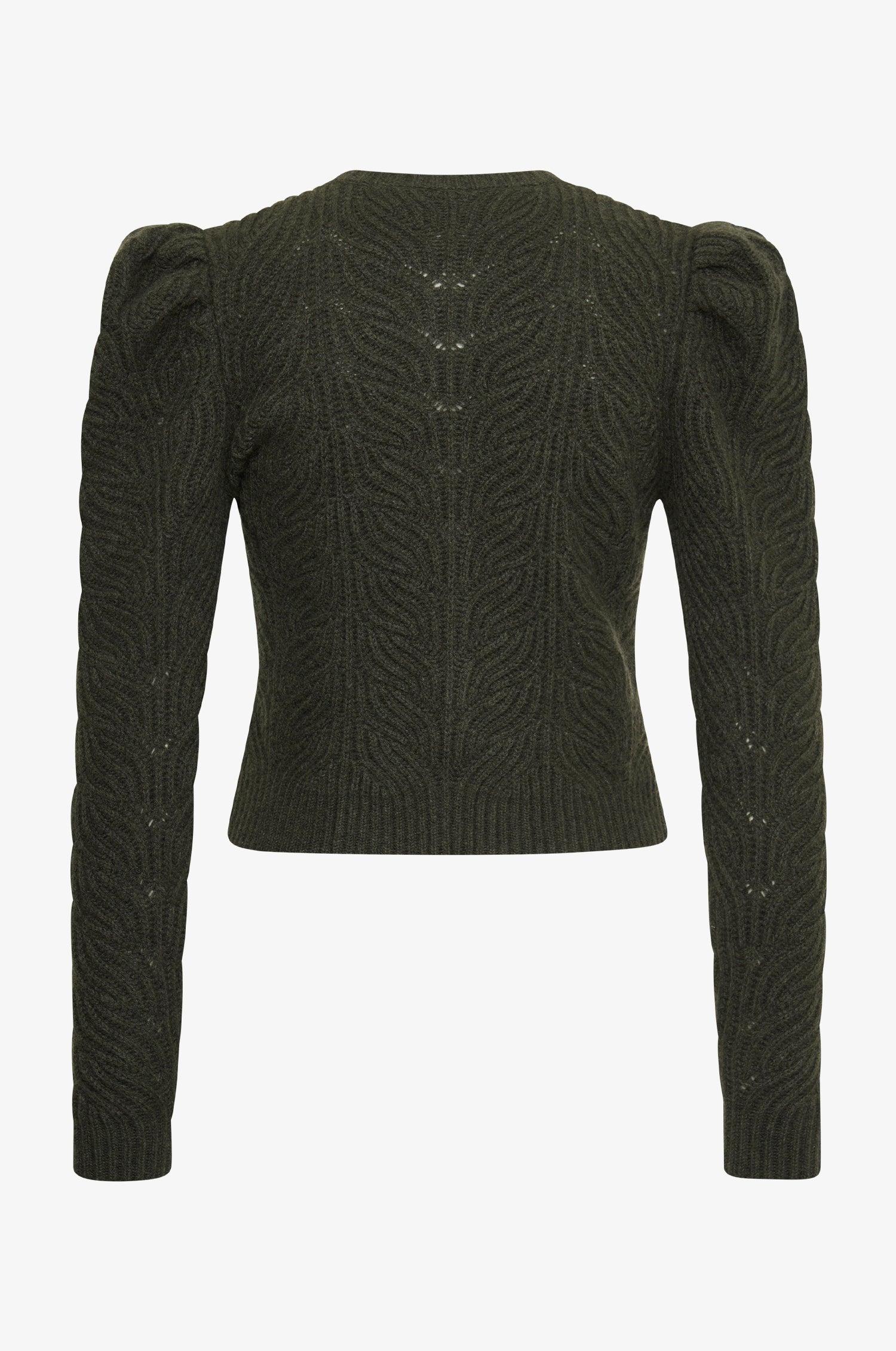 Cashmere Strickjacke Marie in Olive - TRACHT À PORTER