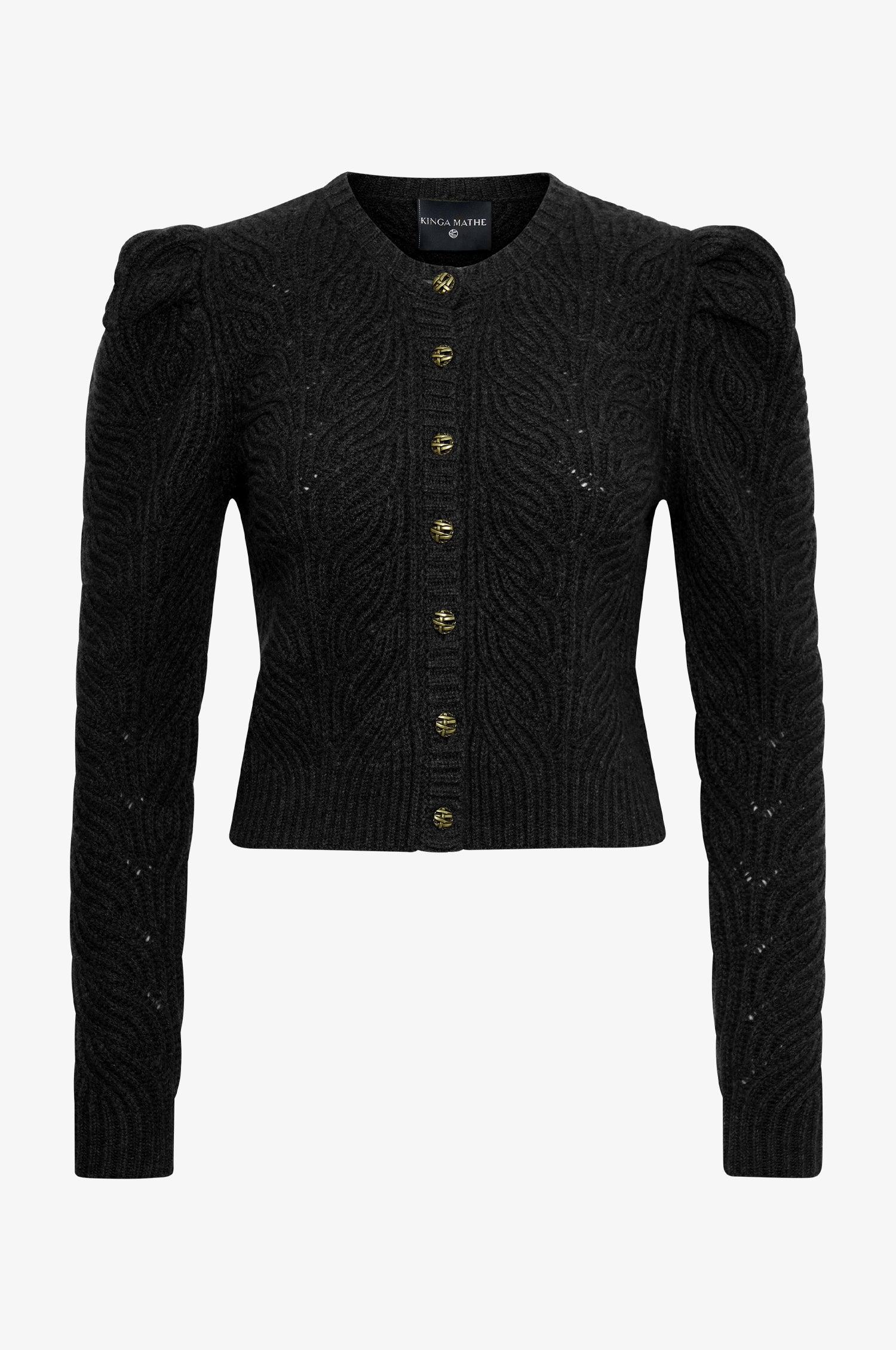 Cashmere Strickjacke Marie in Schwarz - TRACHT À PORTER