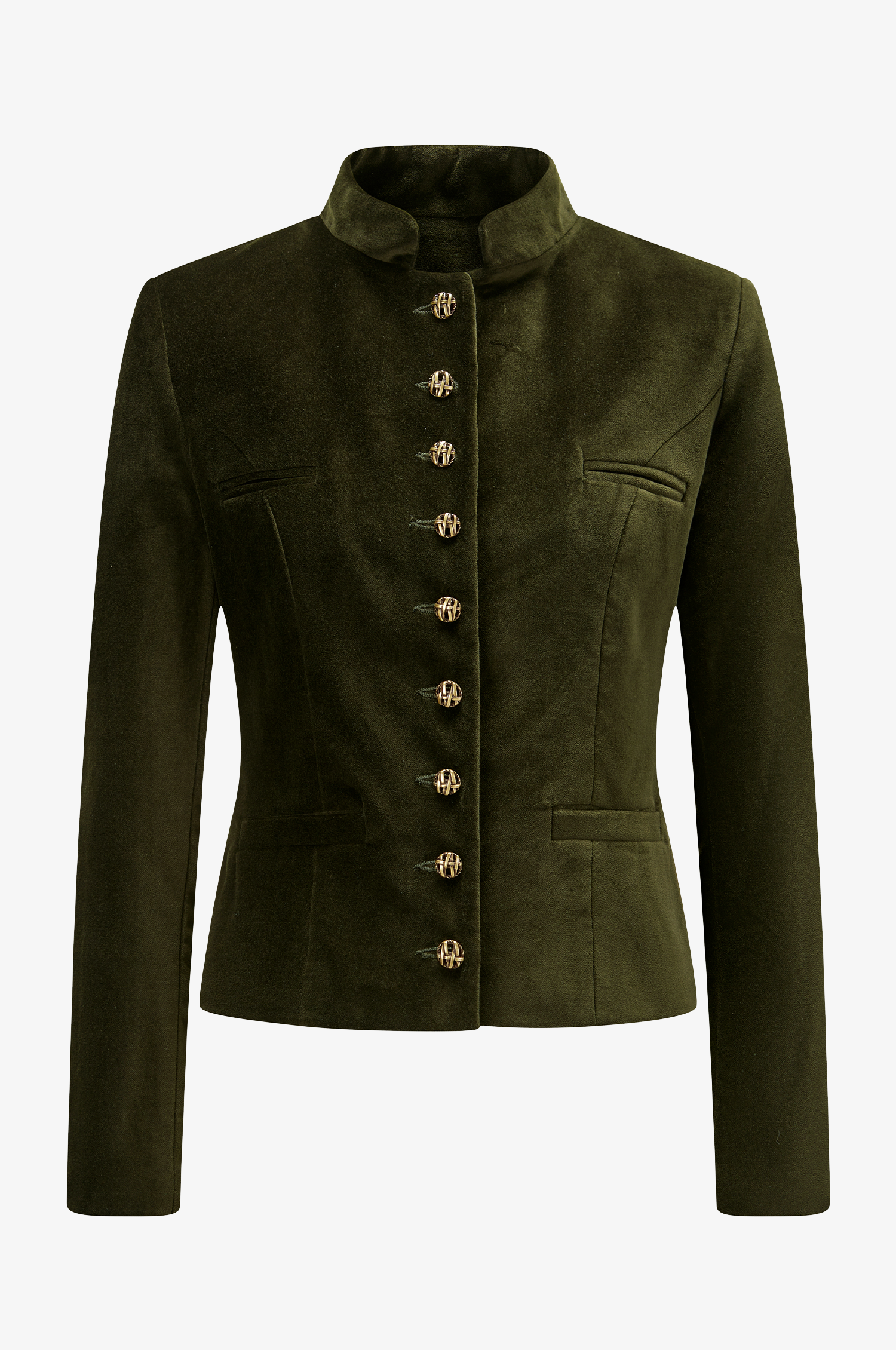 Jacke Constanze Samt in Olive