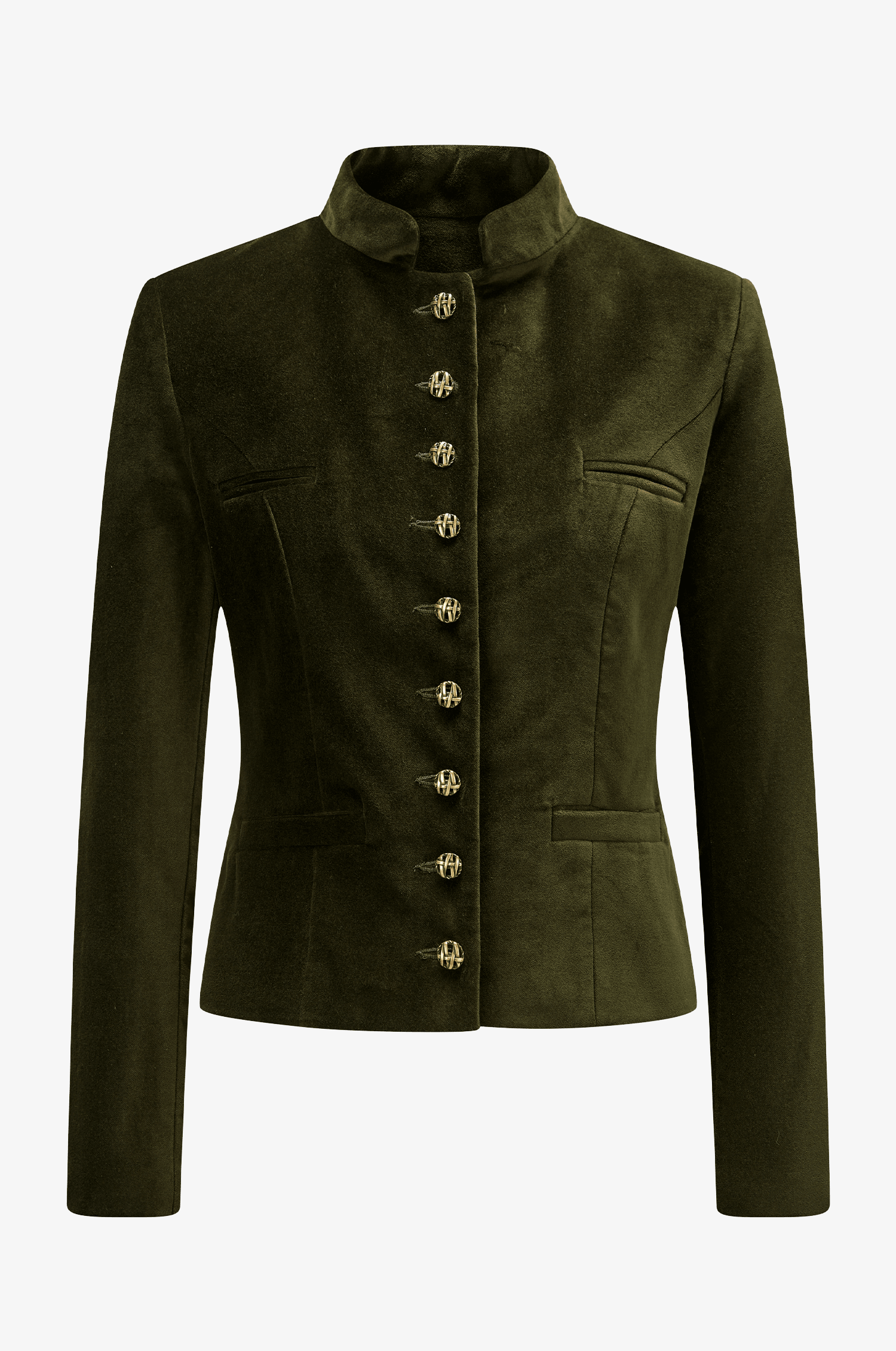Jacke Constanze Samt in Olive - TRACHT À PORTER