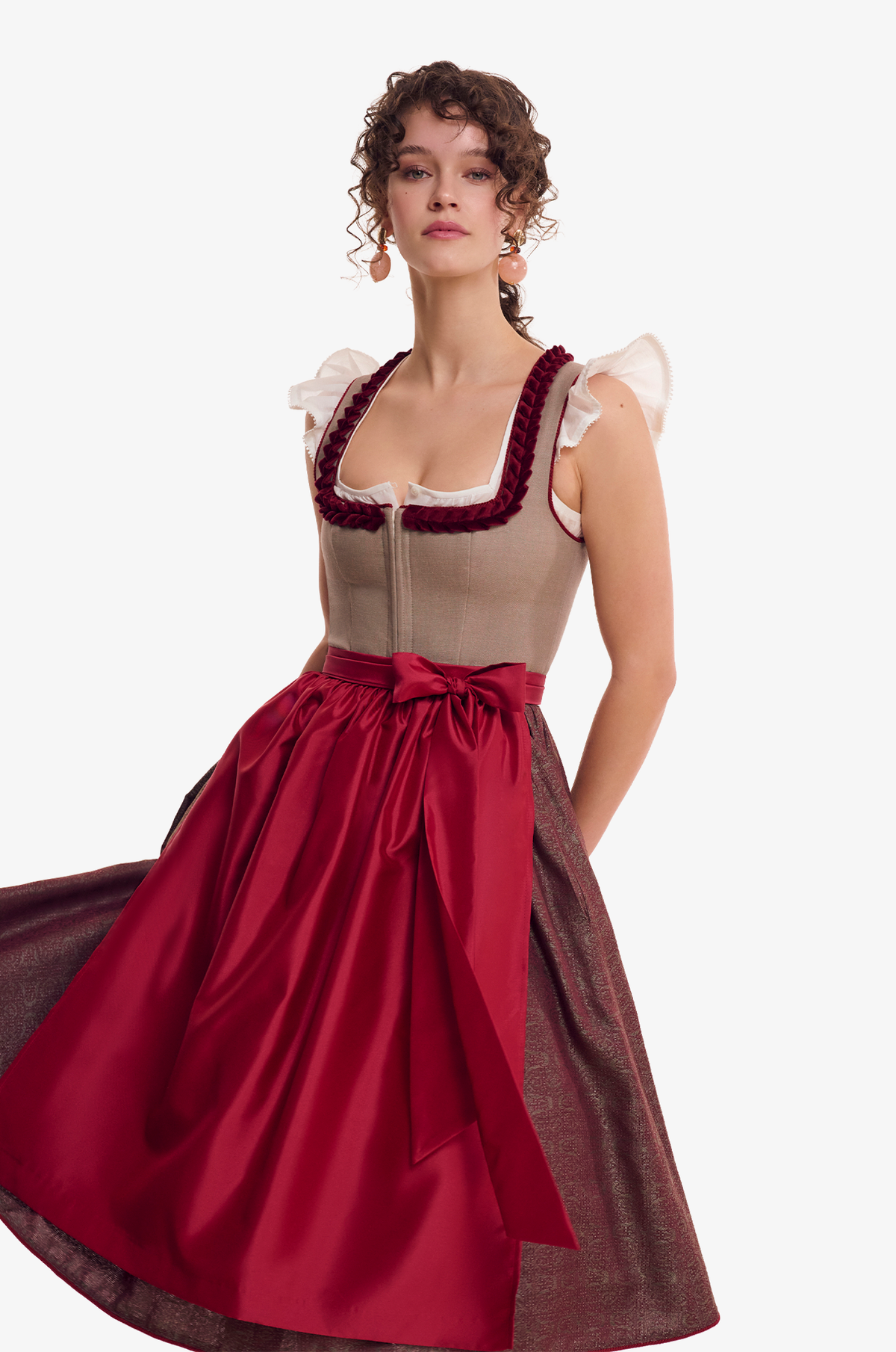 Dirndl Amadora in Jagd-Bordeaux