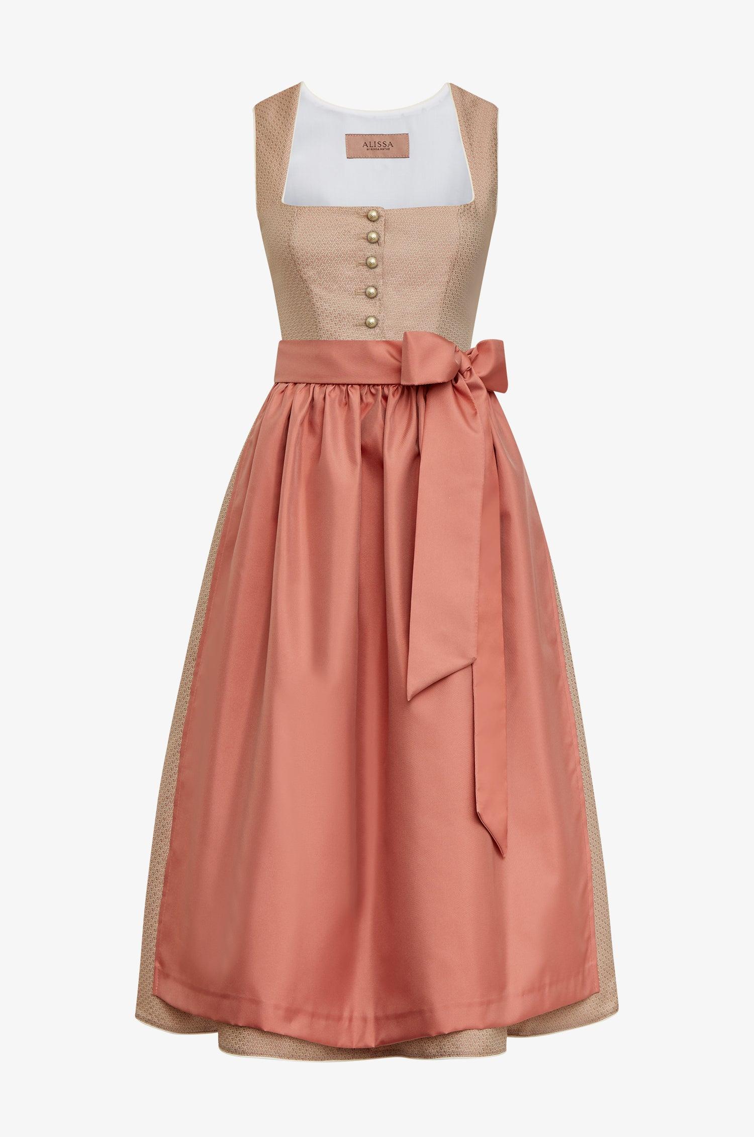 Dirndl Antonia in Kupfer mit Knopfleiste