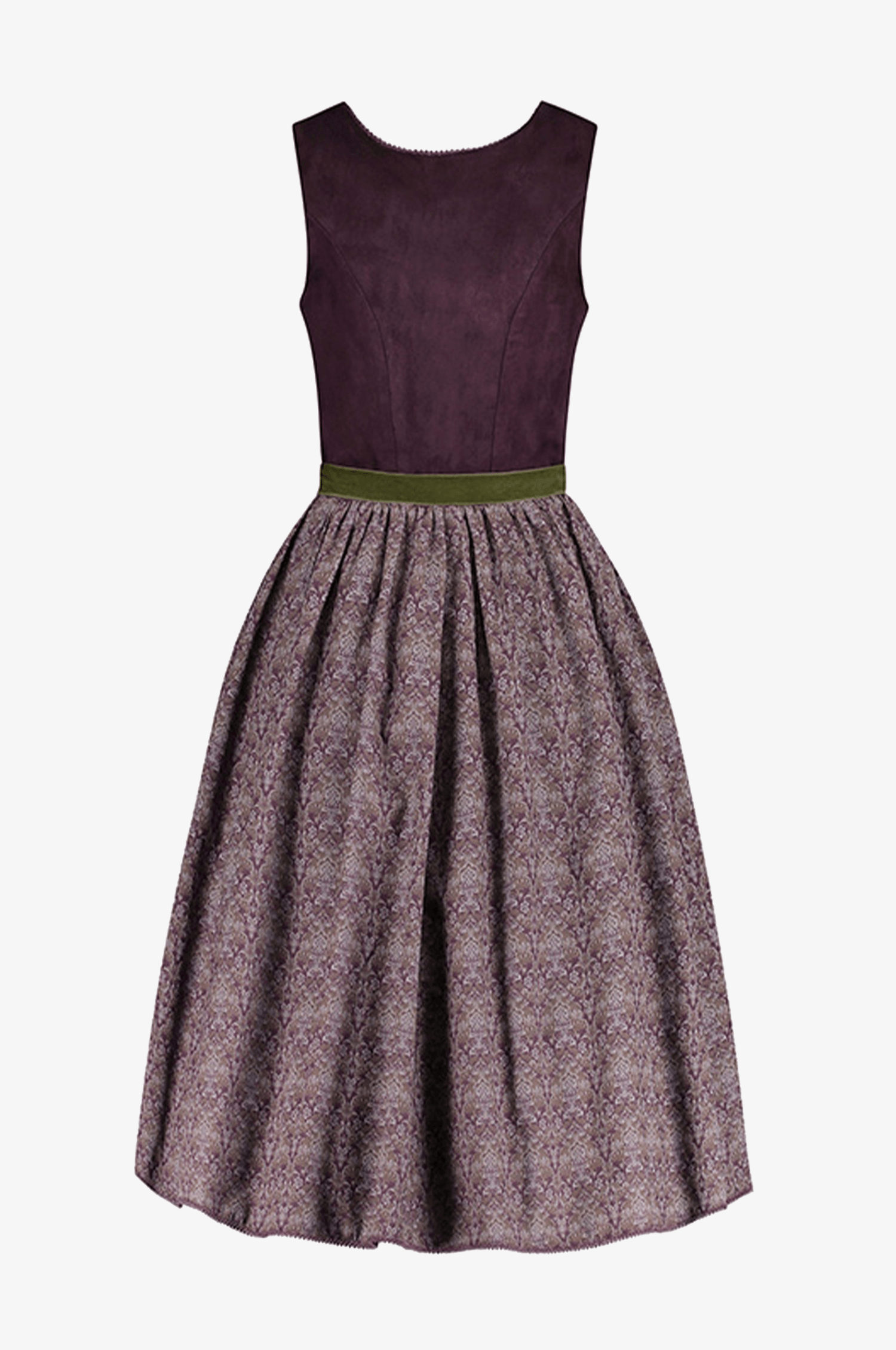 Lederdirndl London in cassis