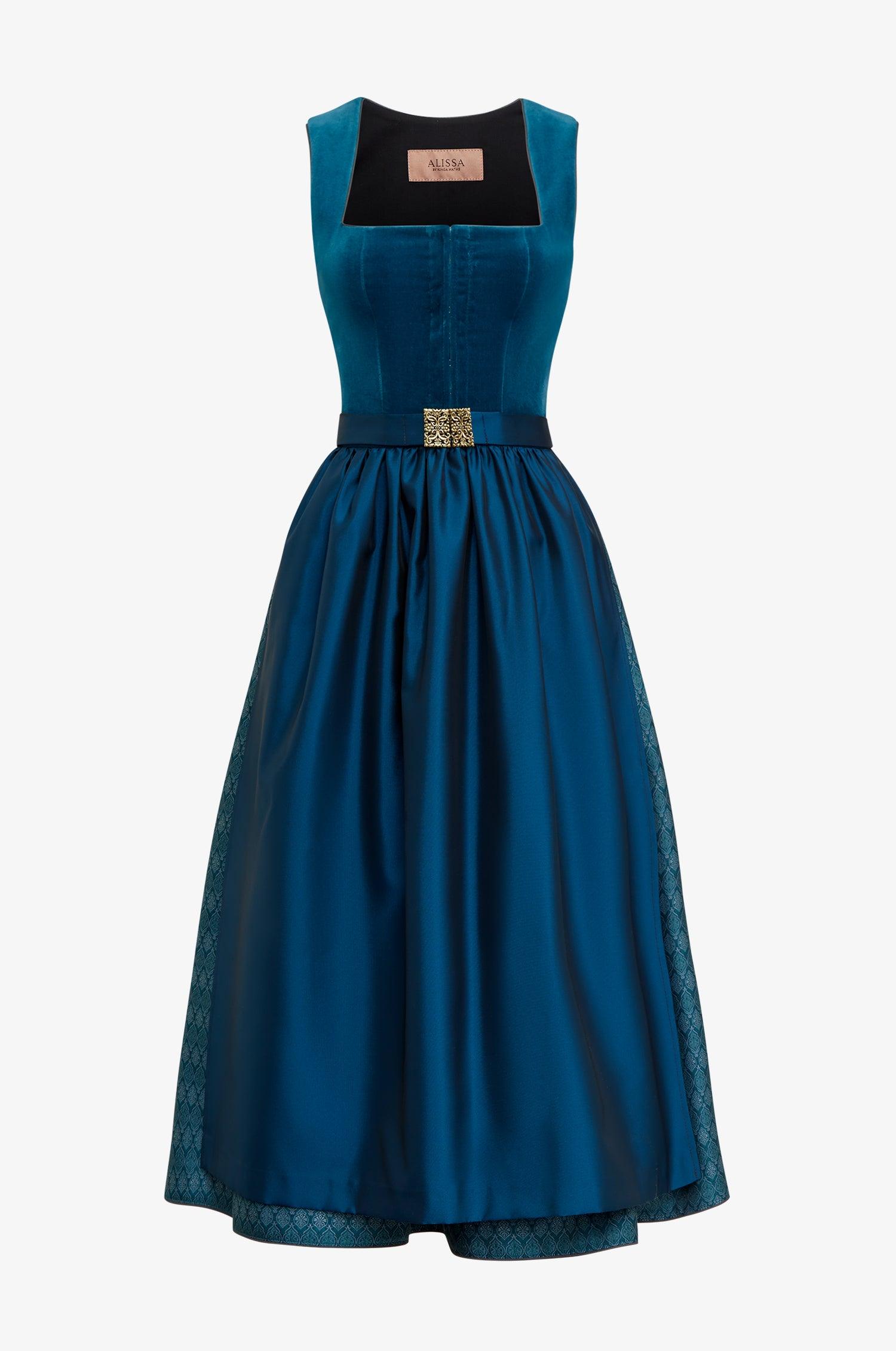 Dirndl Edda in Cyan - TRACHT À PORTER