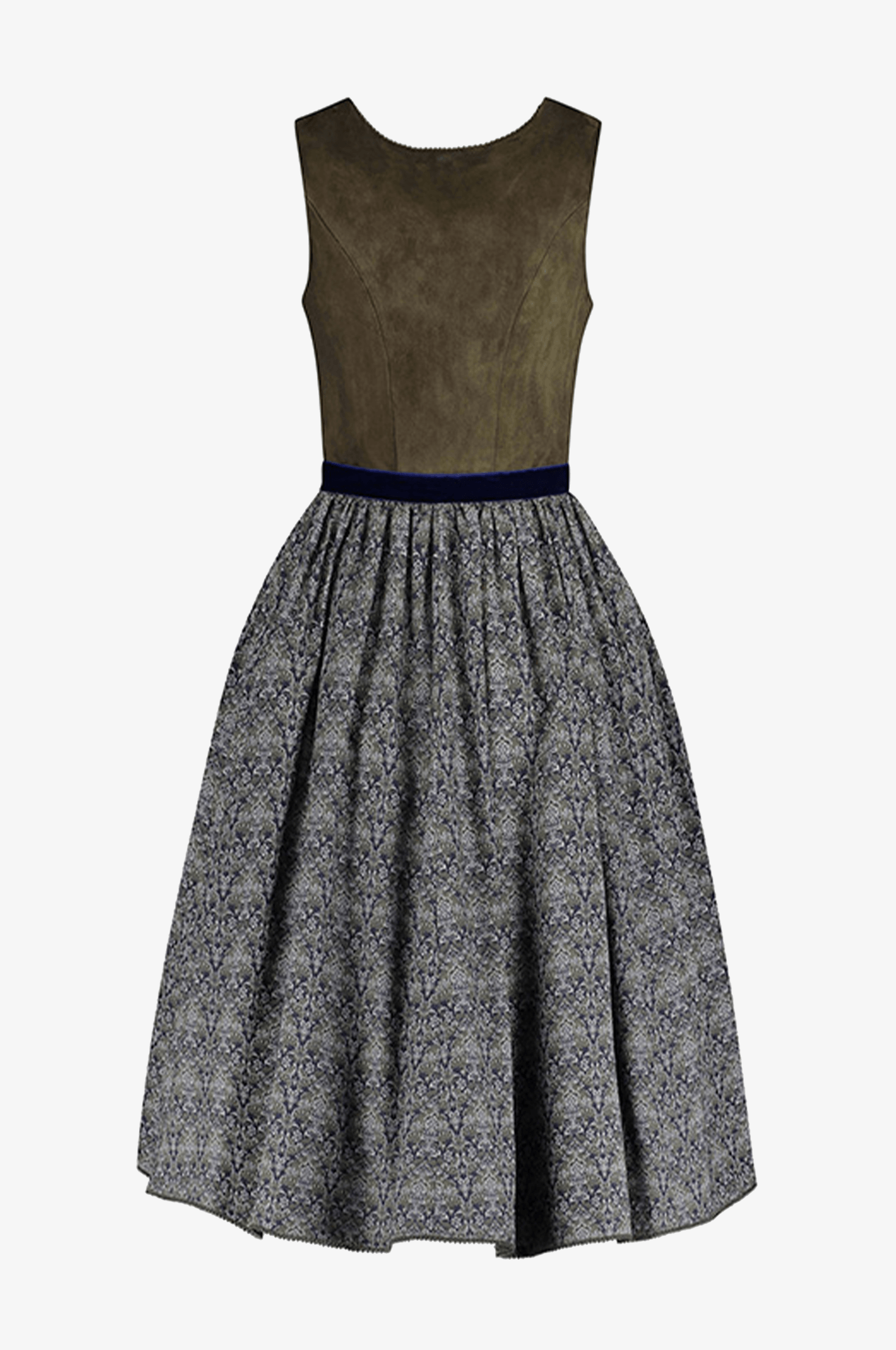 Lederdirndl London in Olive