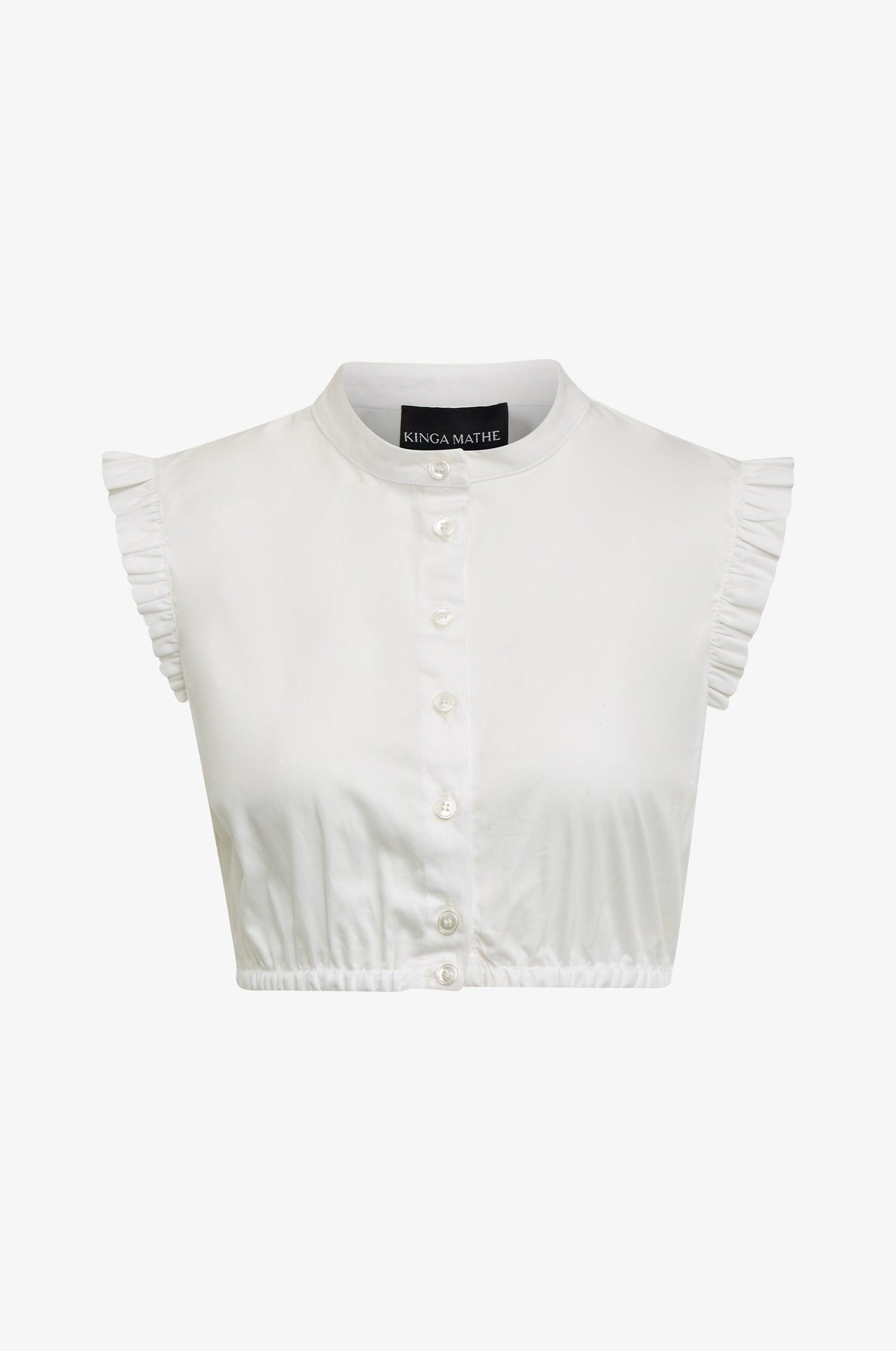 Baumwollbluse Emma in Weiß - TRACHT À PORTER