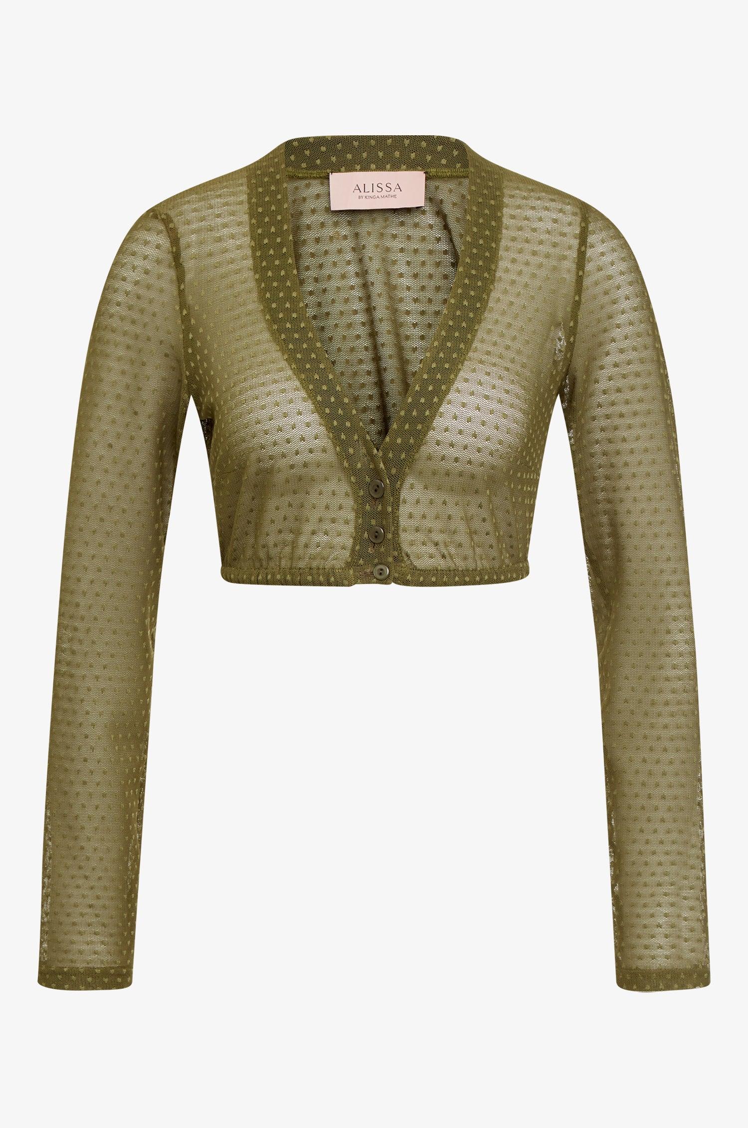 Dirndlbluse Lee in Olive - TRACHT À PORTER
