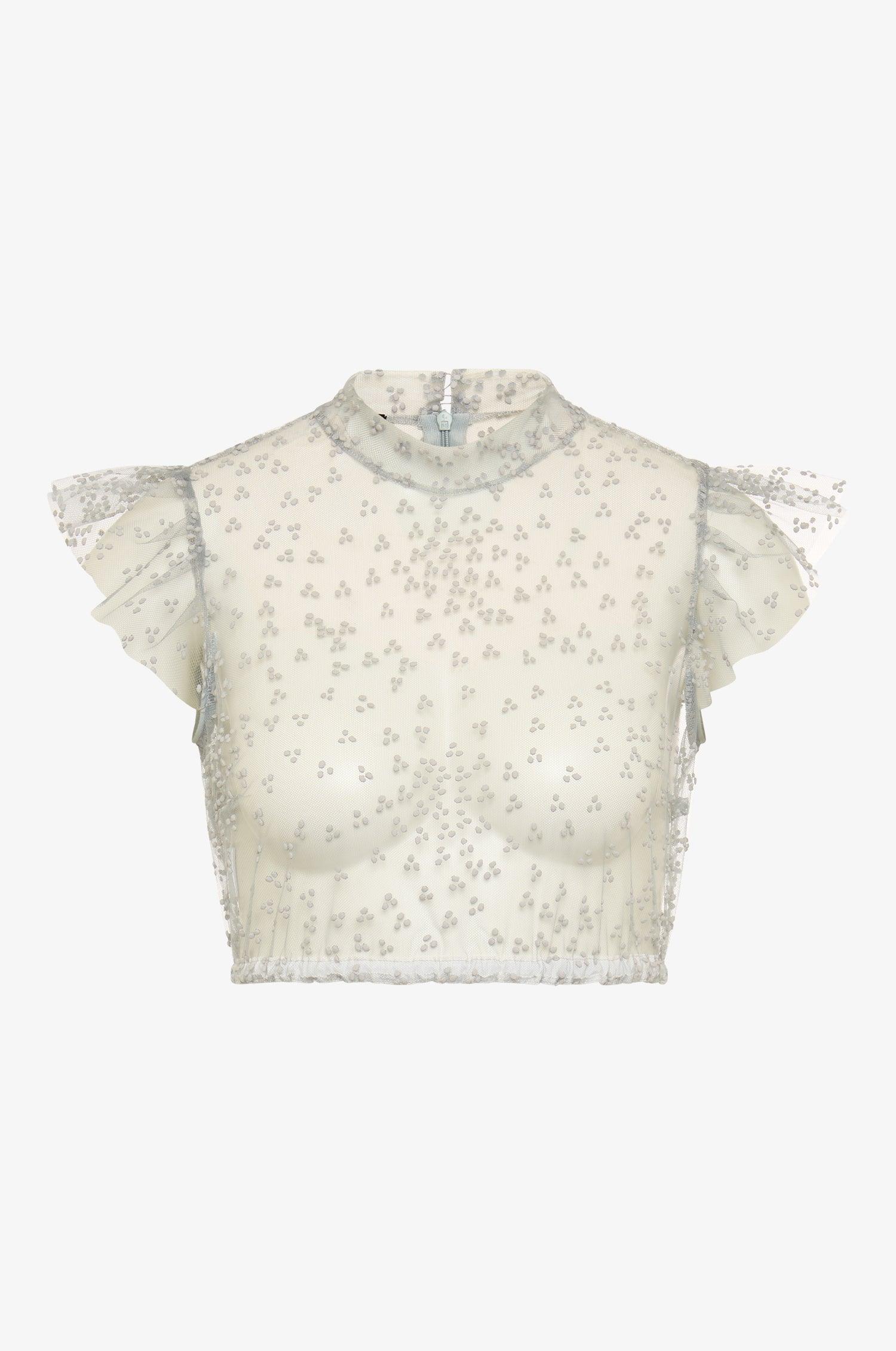 Dirndlbluse Heiki in Grau - TRACHT À PORTER
