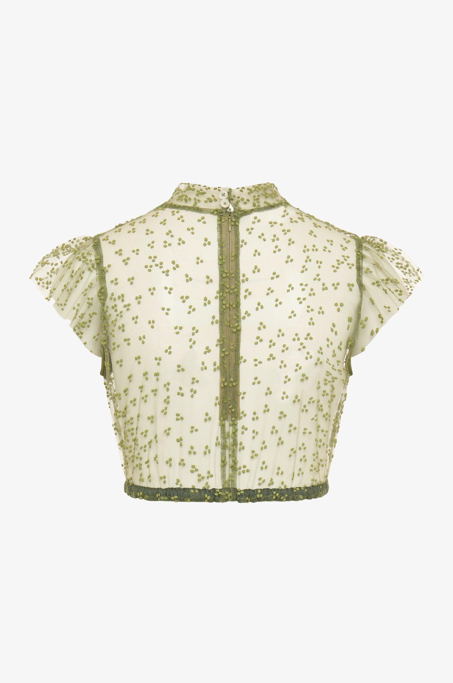 Dirndlbluse Heiki in Olive - TRACHT À PORTER