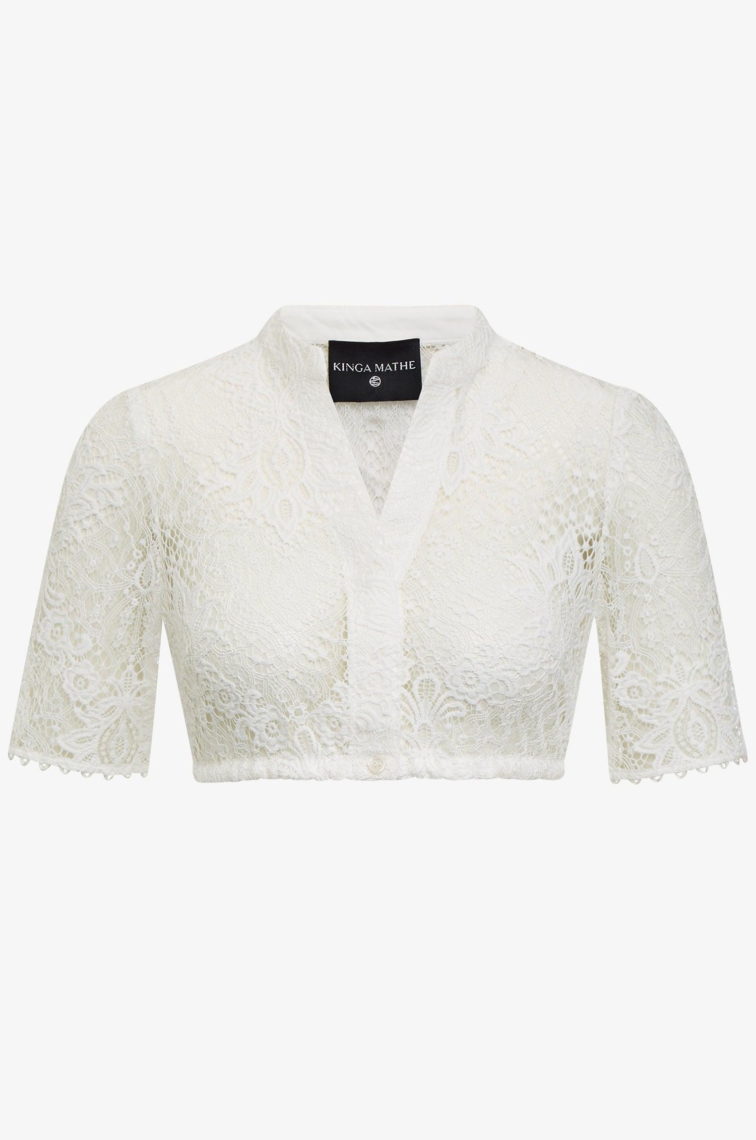 Dirndlbluse Suri mit Halbarm in Weiß - TRACHT À PORTER