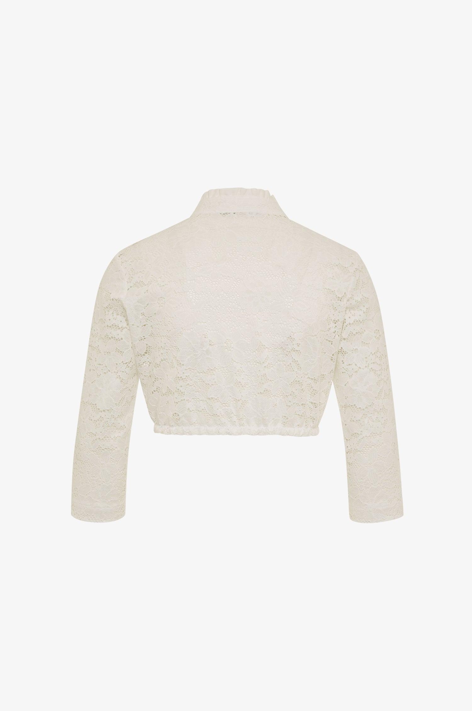 Dirndlbluse Gina mit dreiviertelarm in Weiß - TRACHT À PORTER