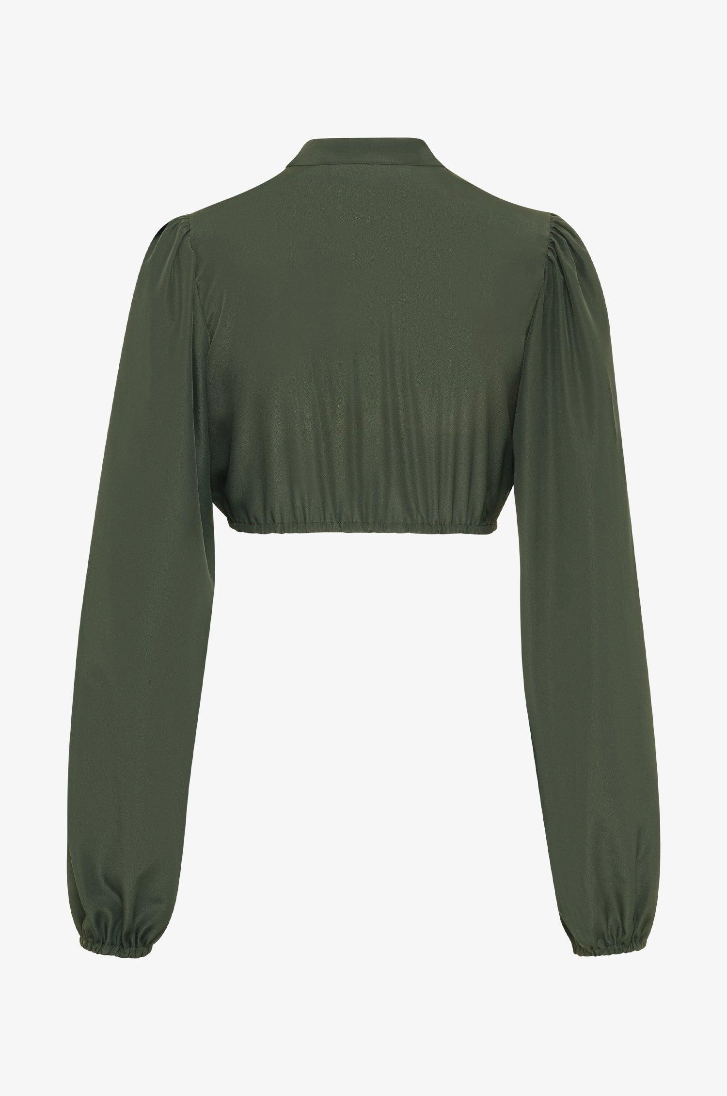 Dirndlbluse Elena in Olive - TRACHT À PORTER