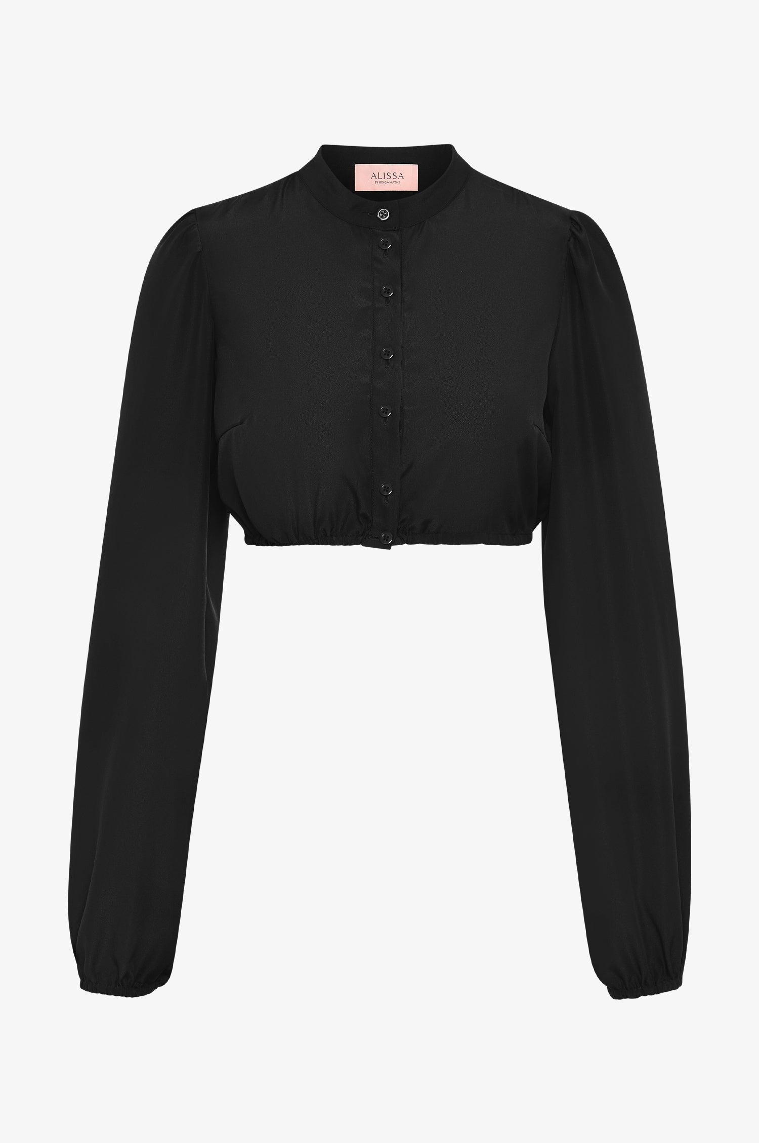 Dirndlbluse Elena in Schwarz - TRACHT À PORTER