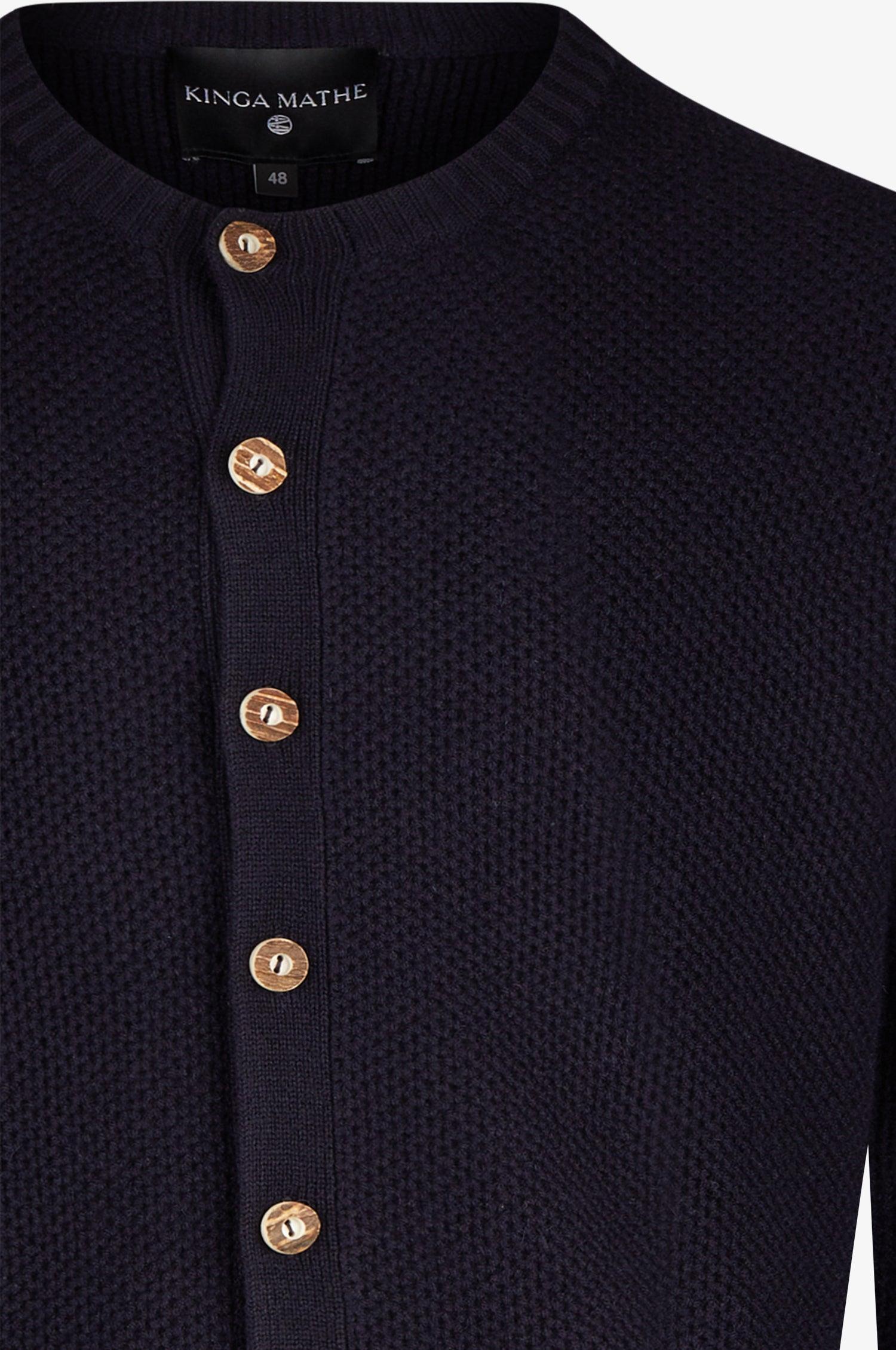 Cashmere Strickjacke Elias in Nachtblau - TRACHT À PORTER
