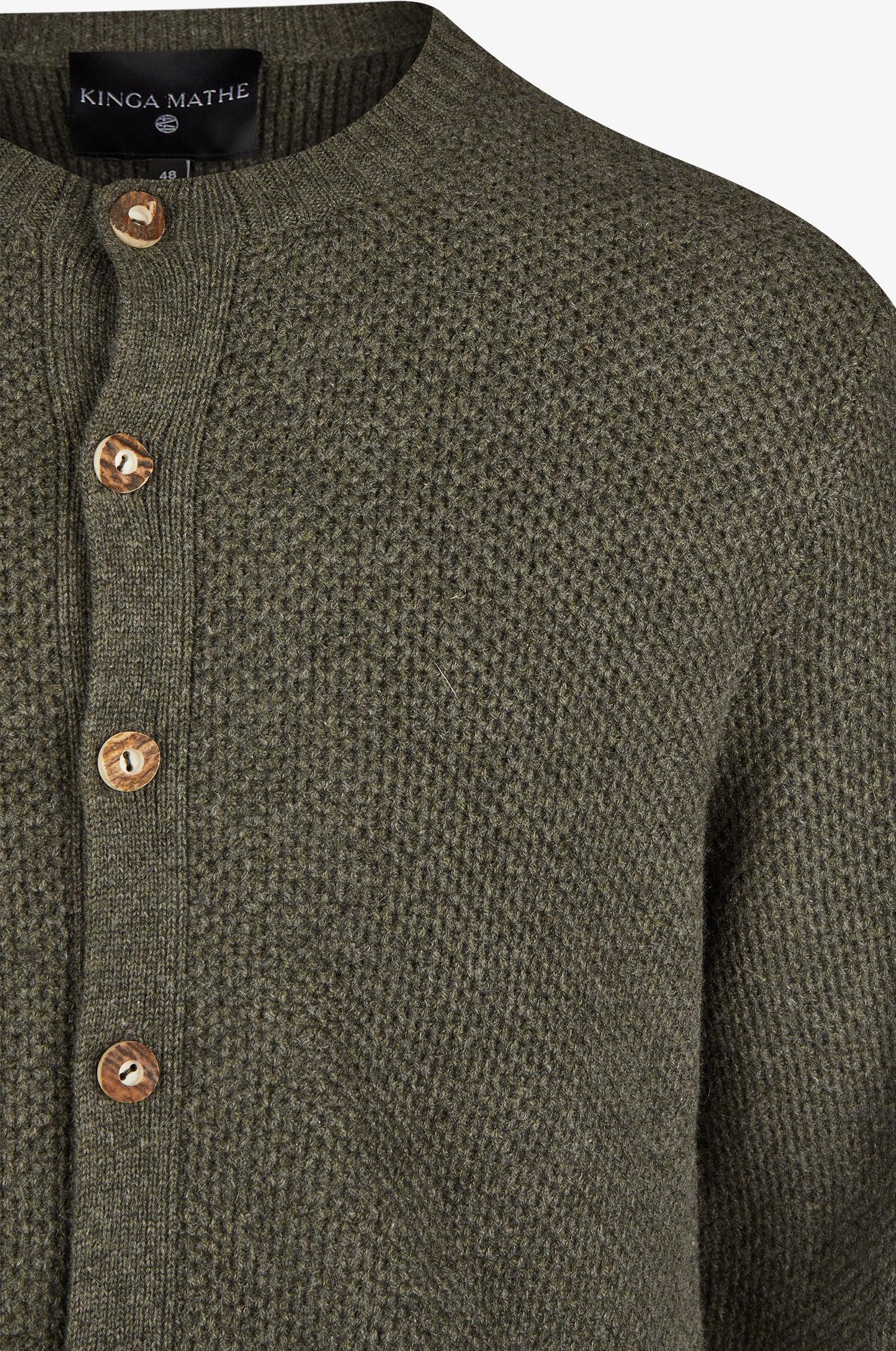 Cashmere Strickjacke Elias in Olive - TRACHT À PORTER