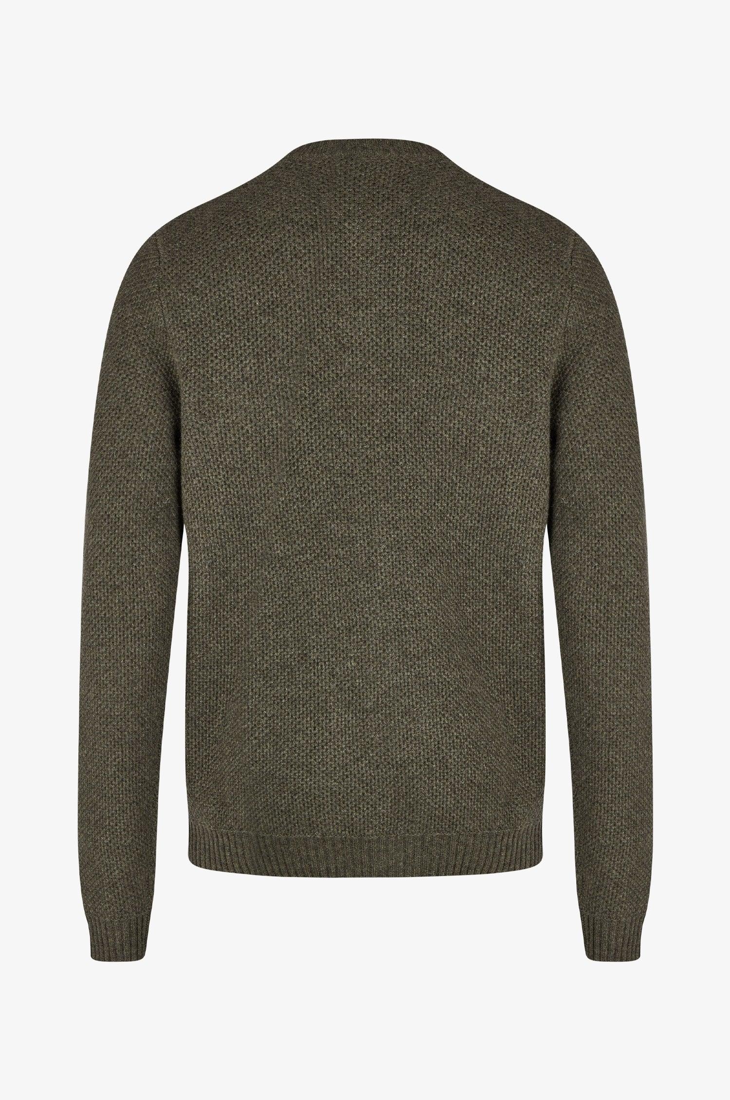 Cashmere Strickjacke Elias in Olive - TRACHT À PORTER