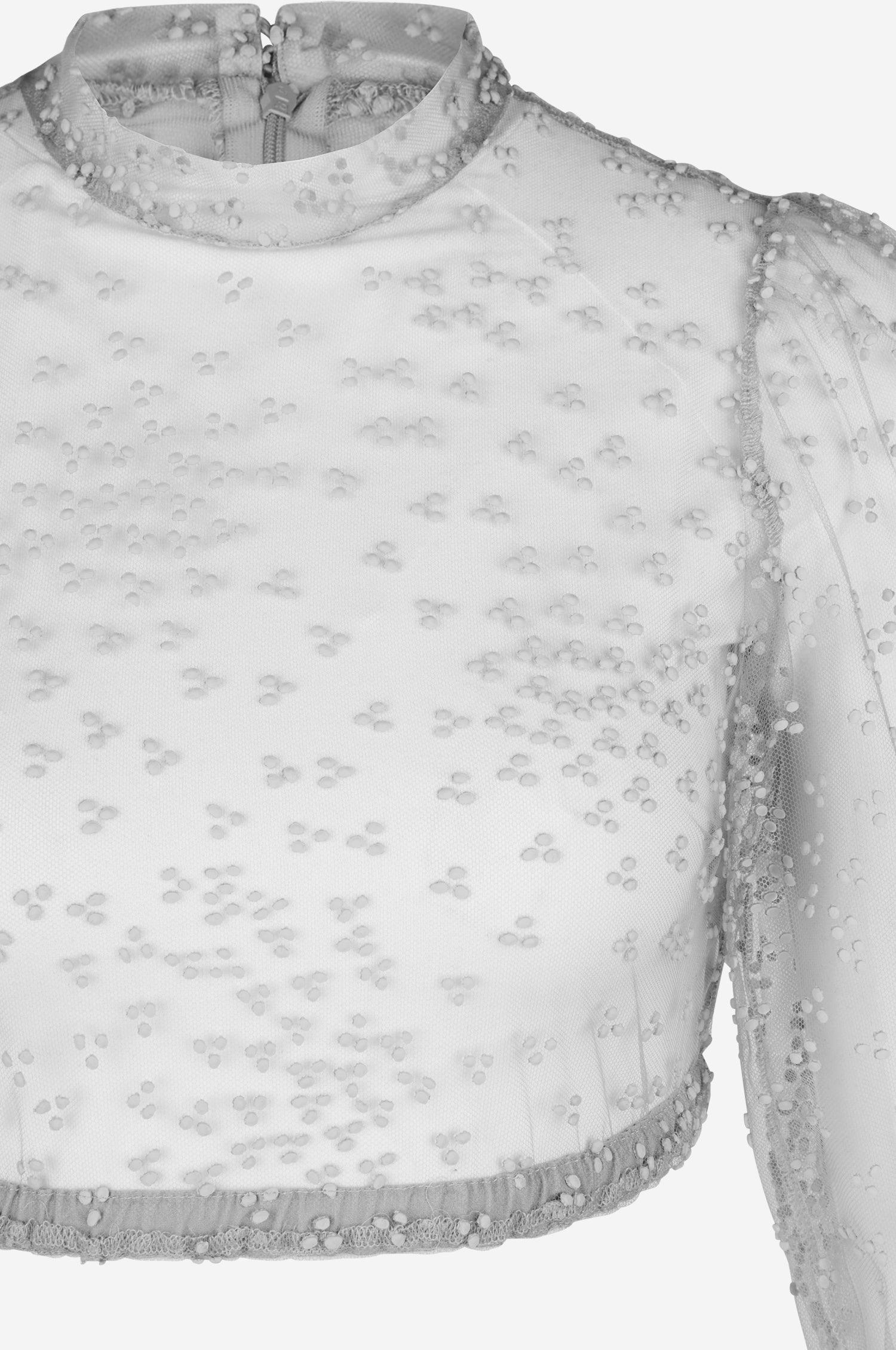 Dirndlbluse Evi in Grau - TRACHT À PORTER