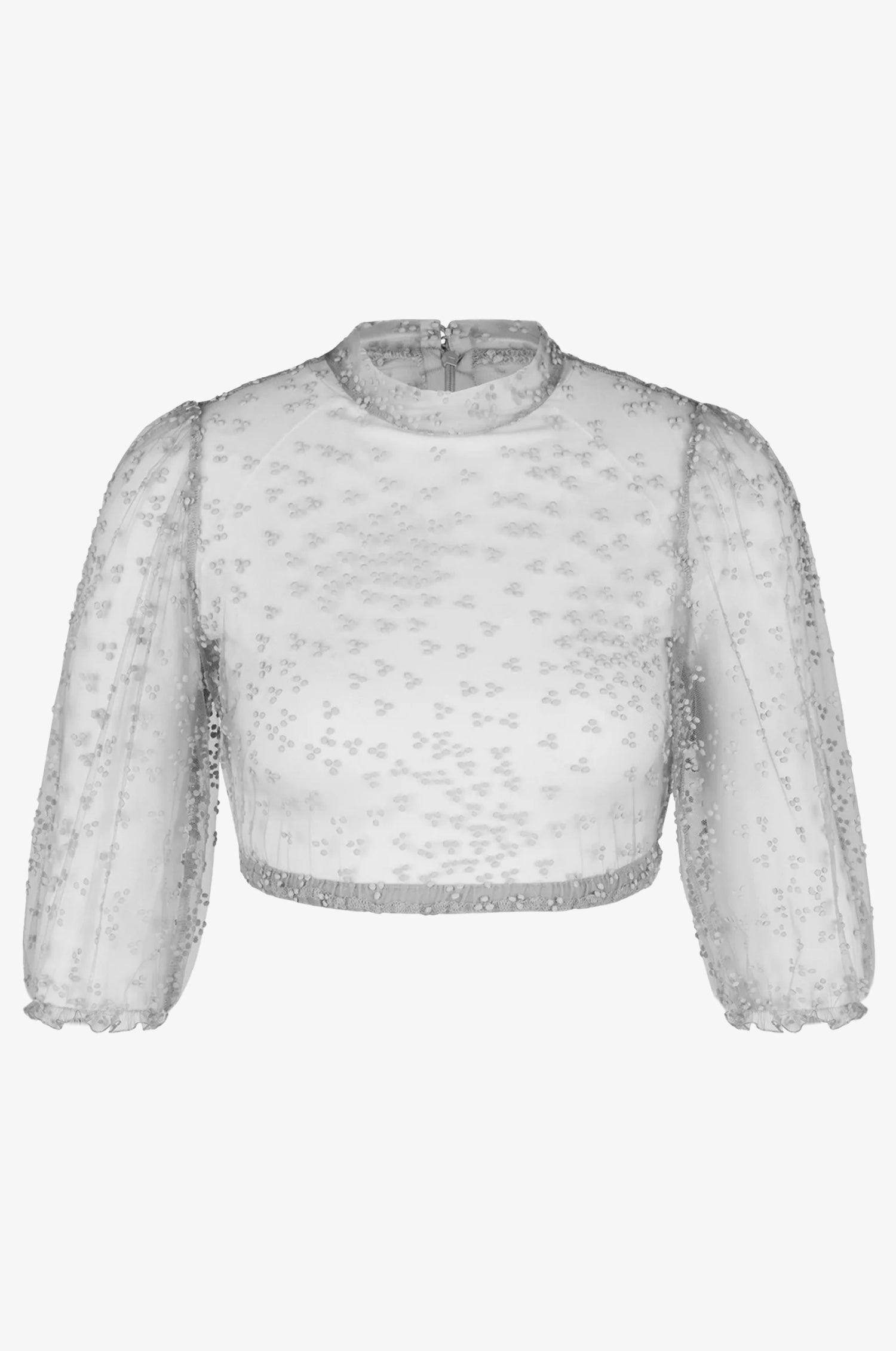 Dirndlbluse Evi in Grau
