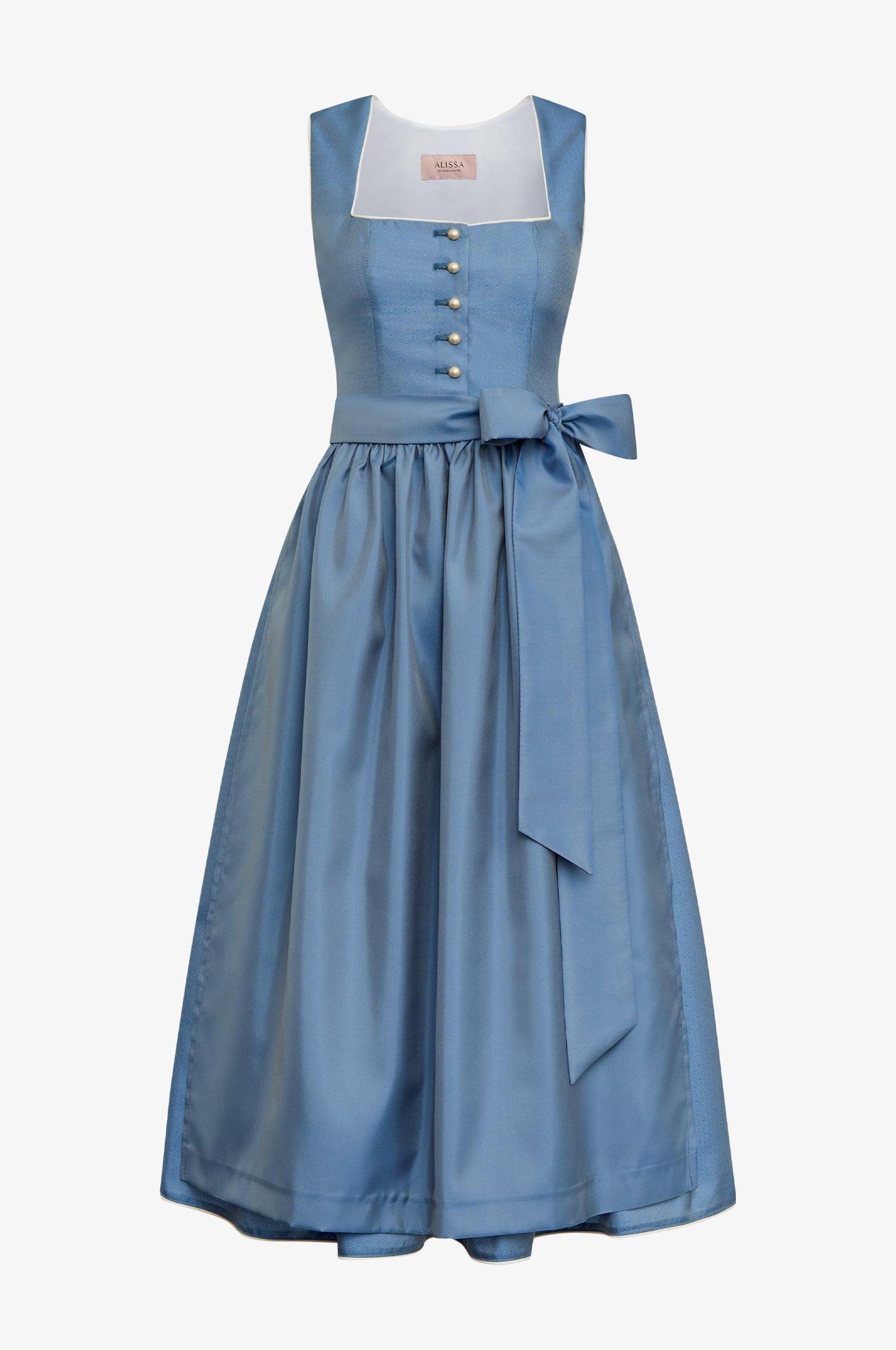 Festdirndl in Blau mit Knopfleiste
