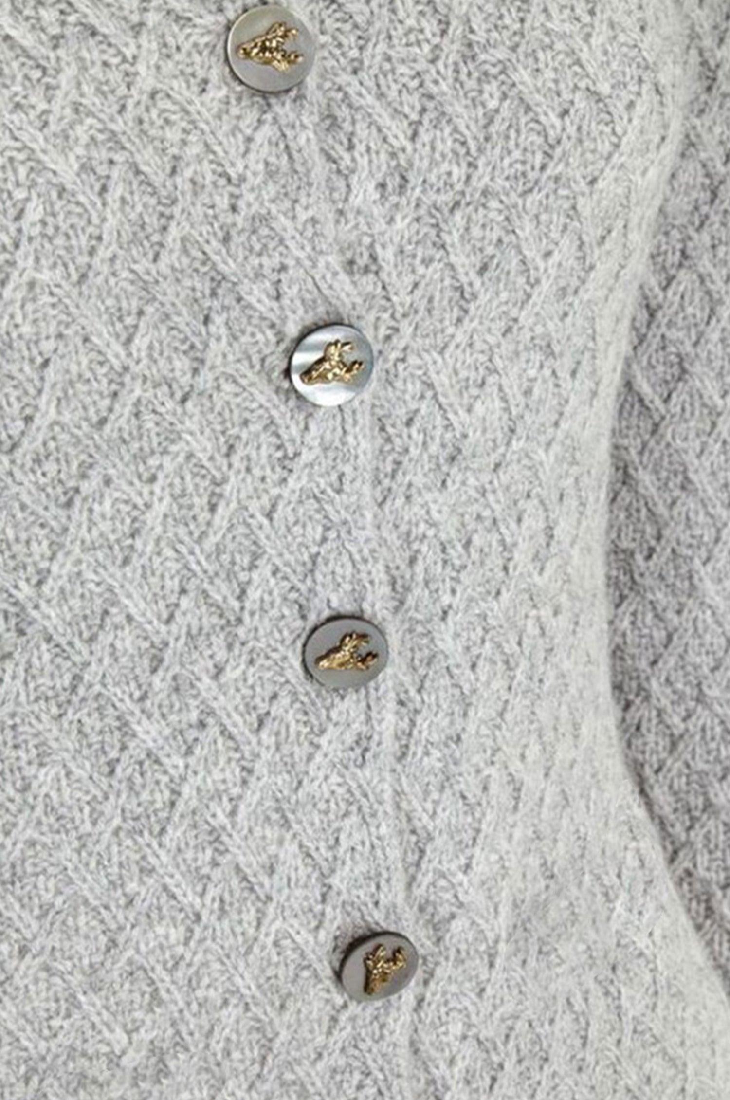 Cashmere Strickjacke Flora in Grau - TRACHT À PORTER