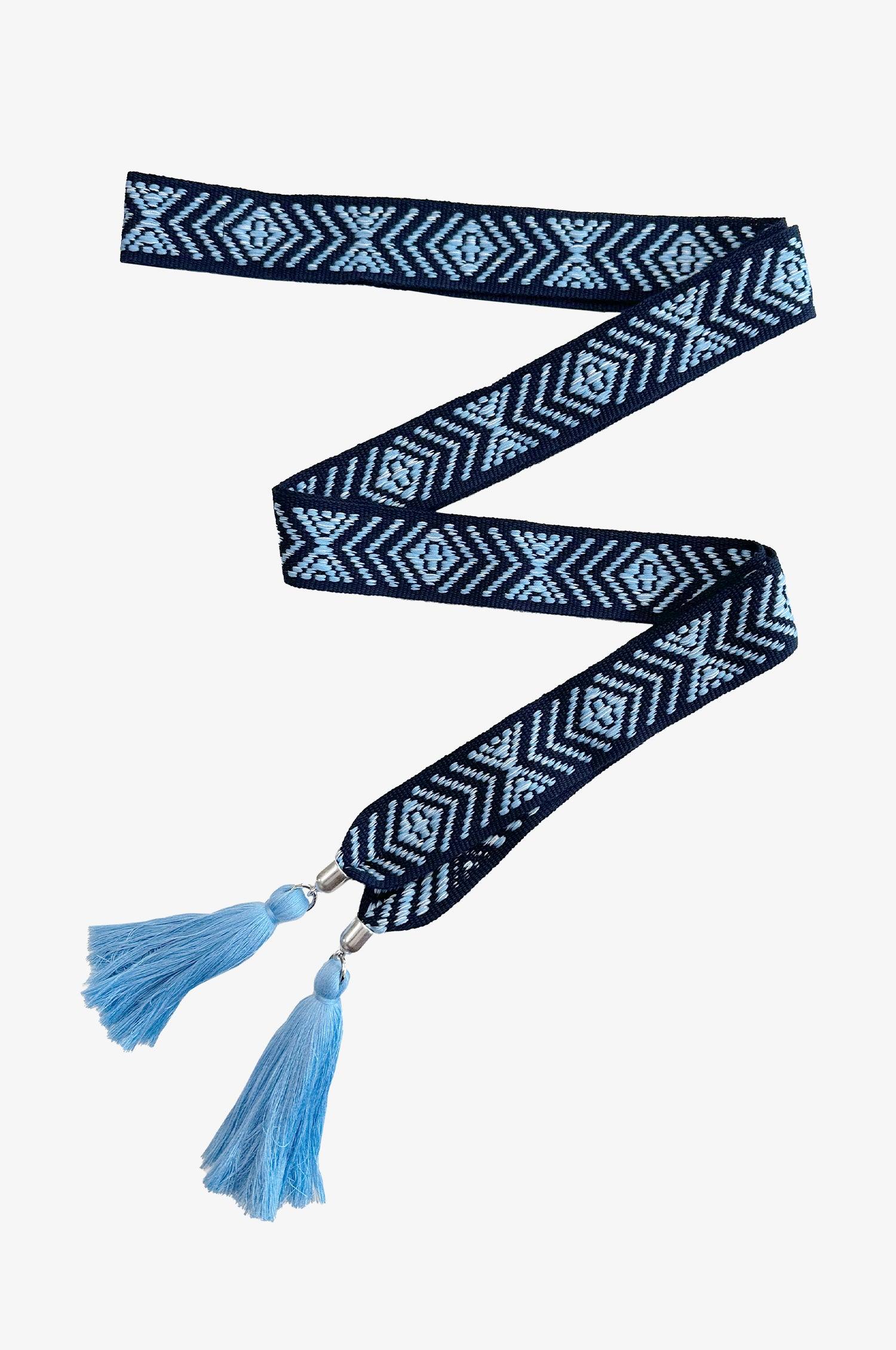 Boho Gürtel in Blau - TRACHT À PORTER