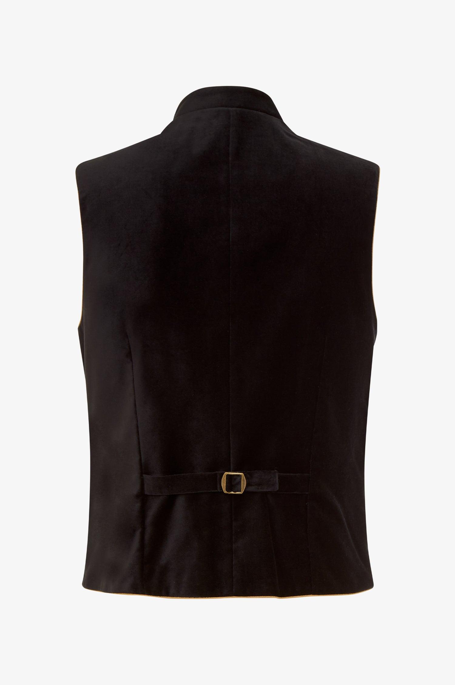 Samt Gilet Nick in Schwarz