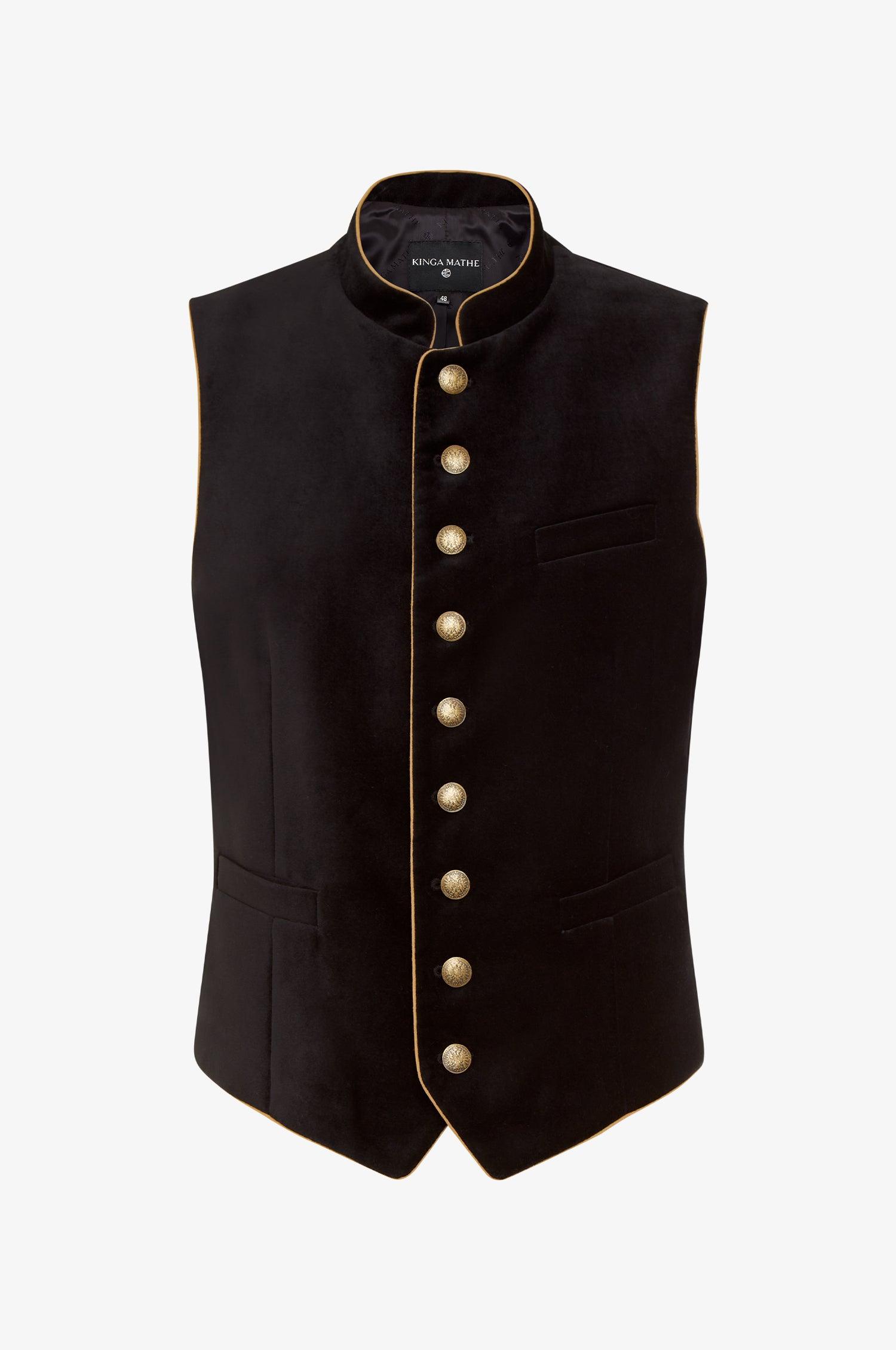 Samt Gilet Nick in Schwarz
